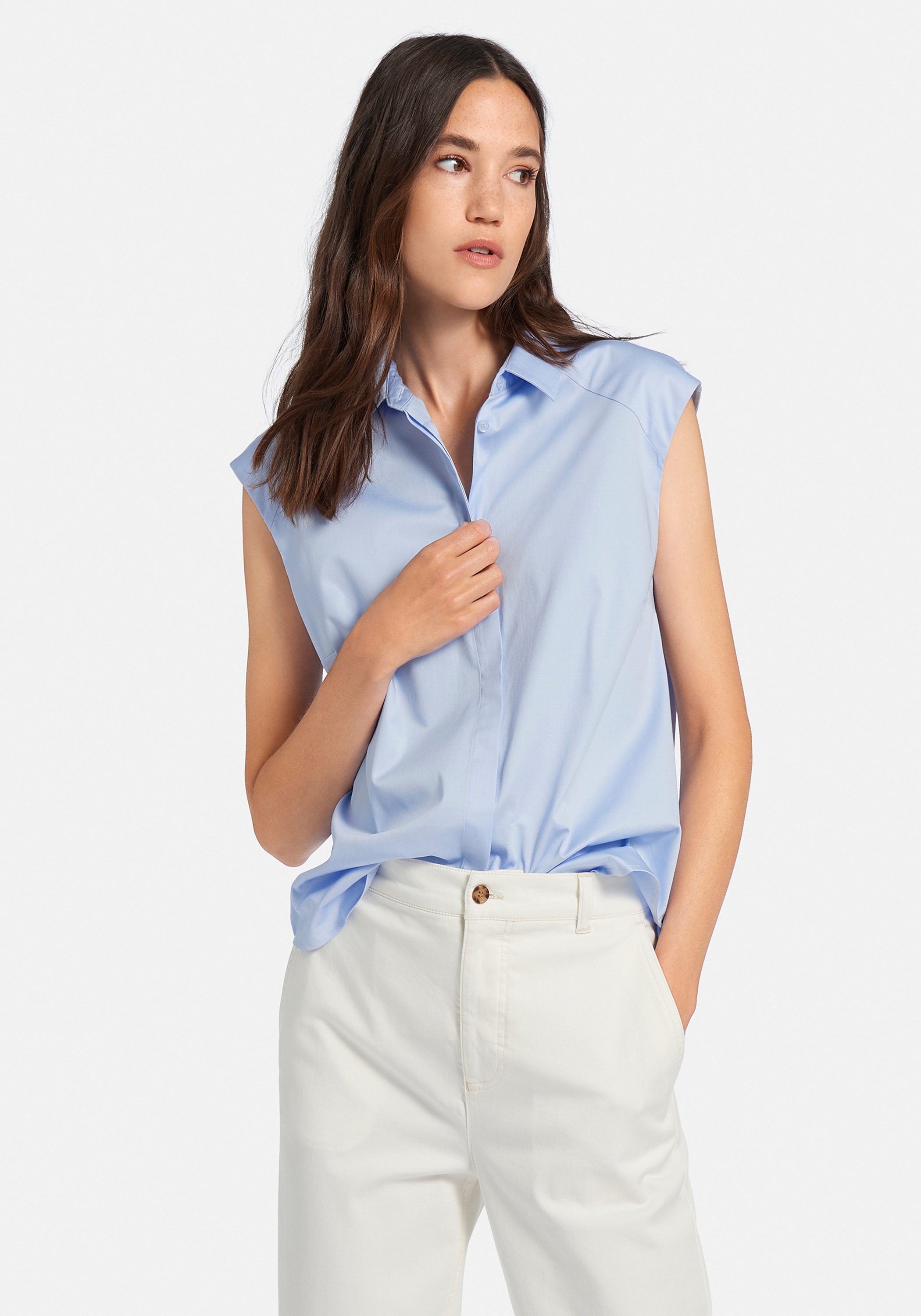 DAY.LIKE Blusentop »Bluse«, ohne Ärmel