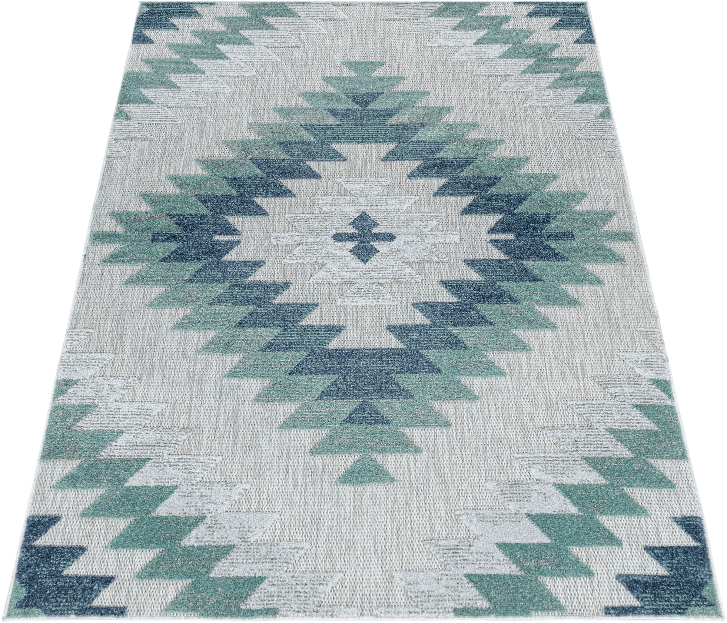 Ayyildiz Teppiche Teppich »BAHAMA 5154«, rechteckig, 8 mm Höhe, Läufer, Flachflor mit Hoch-Tief-Struktur, In-und Outdoor geeignet