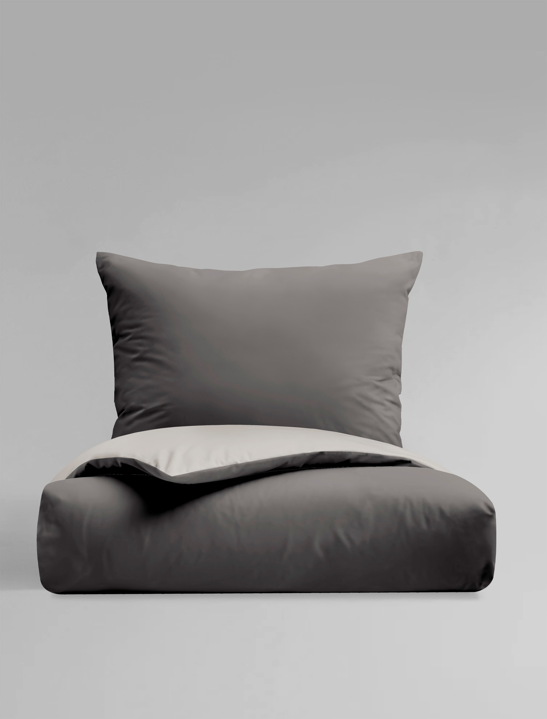 BIERBAUM Wendebettwäsche »Modern Uni, made in Germany, hochwertige Renforcé Qualität aus 100% Baumwolle, Bett- und Kopfkissenbezug mit Reißverschluss, STANDARD 100 by OEKO-TEX® zertifiziert, ganzjährig nutzbar«, (2 tlg.)