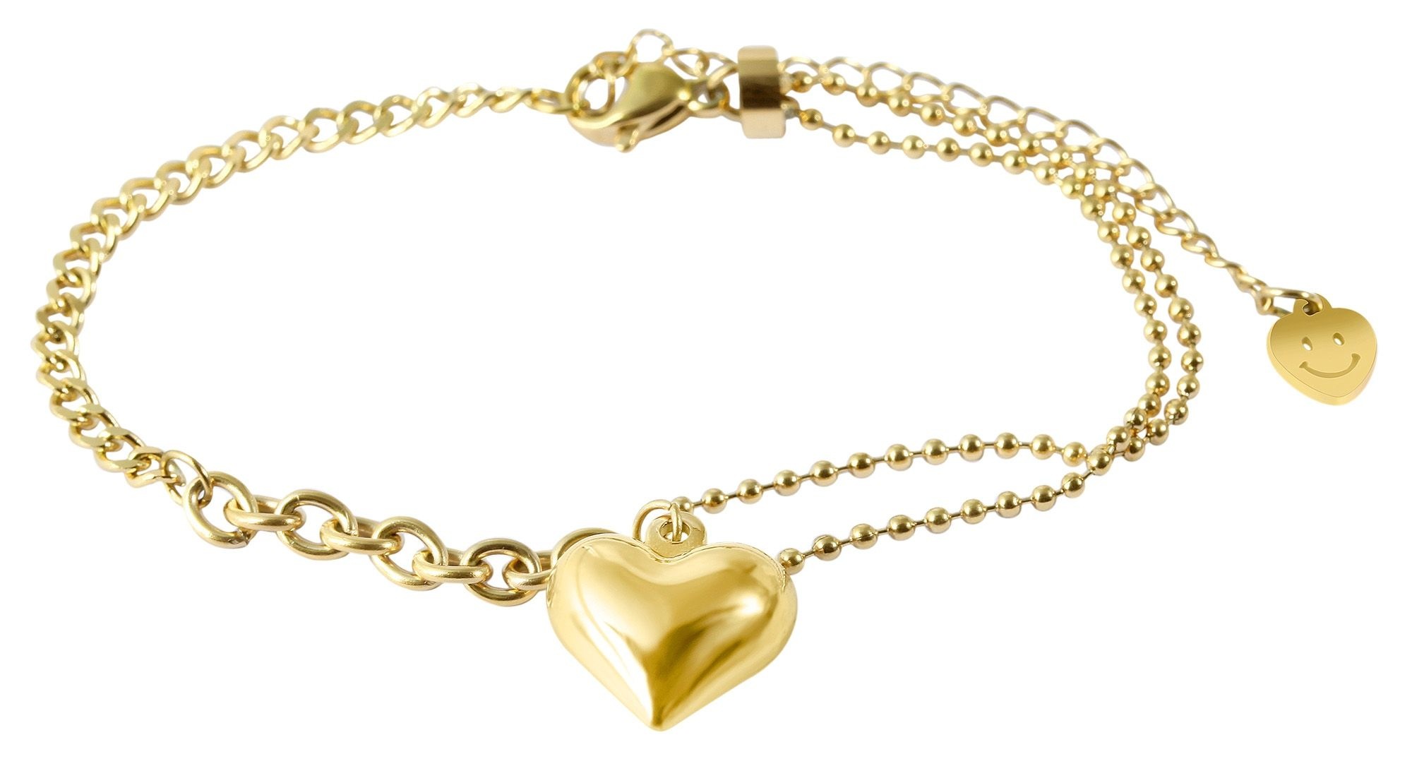 Adelia´s Armband »Damen Armband ¿ Herz aus Edelstahl 17 cm«