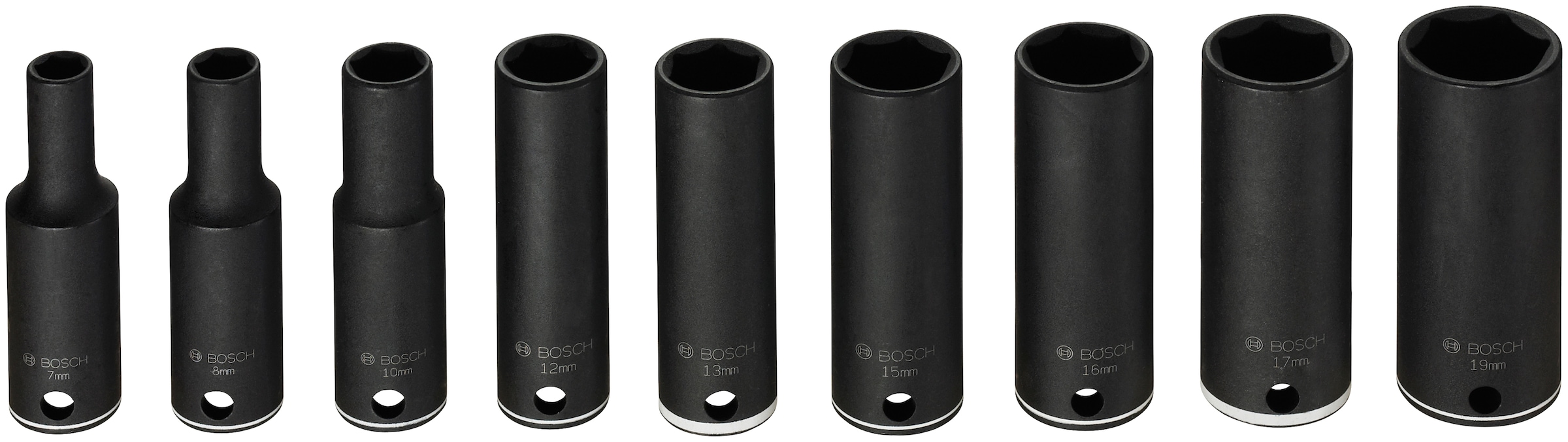 Bosch Professional Stecknüsse »Steckschlüsseleinsätze«, (Set, 9 St.), L 63 mm, SW 7 - SW 19