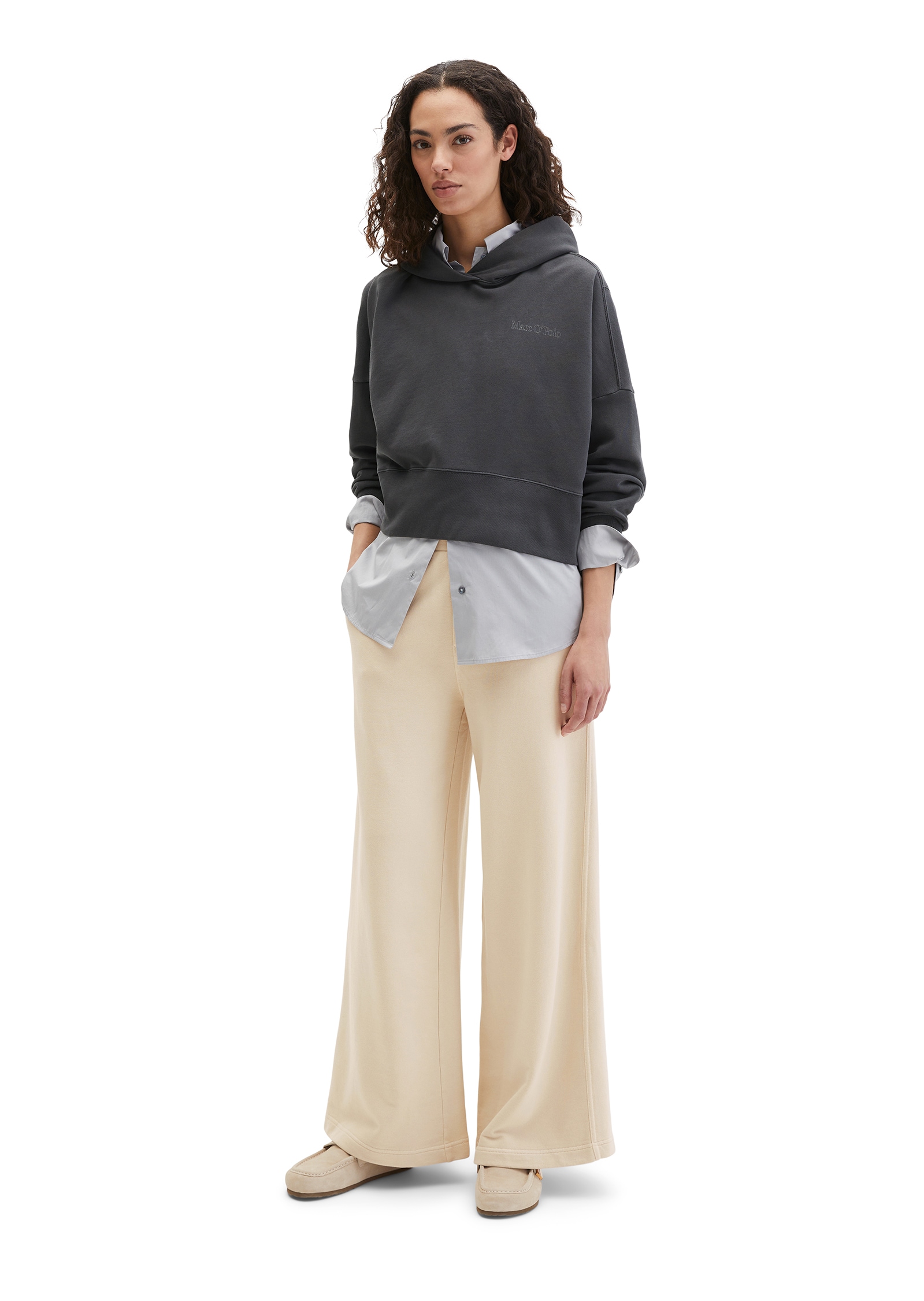 Marc O'Polo Hoodie , relaxed fit mit recycelter Baumwolle, leicht verkürzter Schnitt
