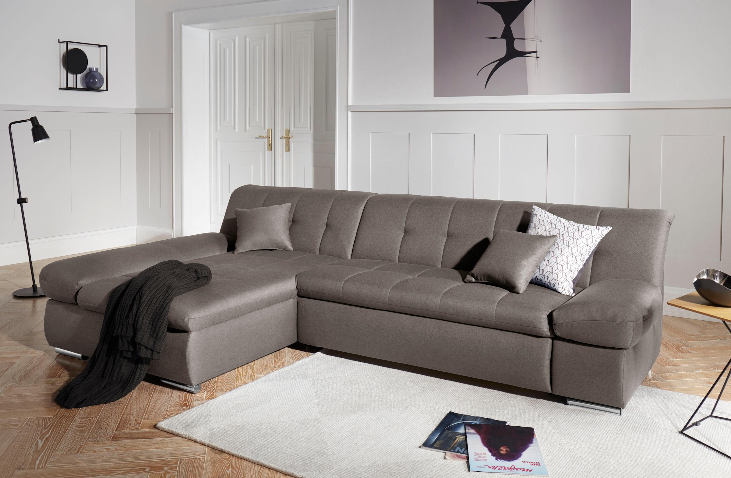 DOMO collection Ecksofa »Mona L-Form« wahlweise mit Bettfunktion