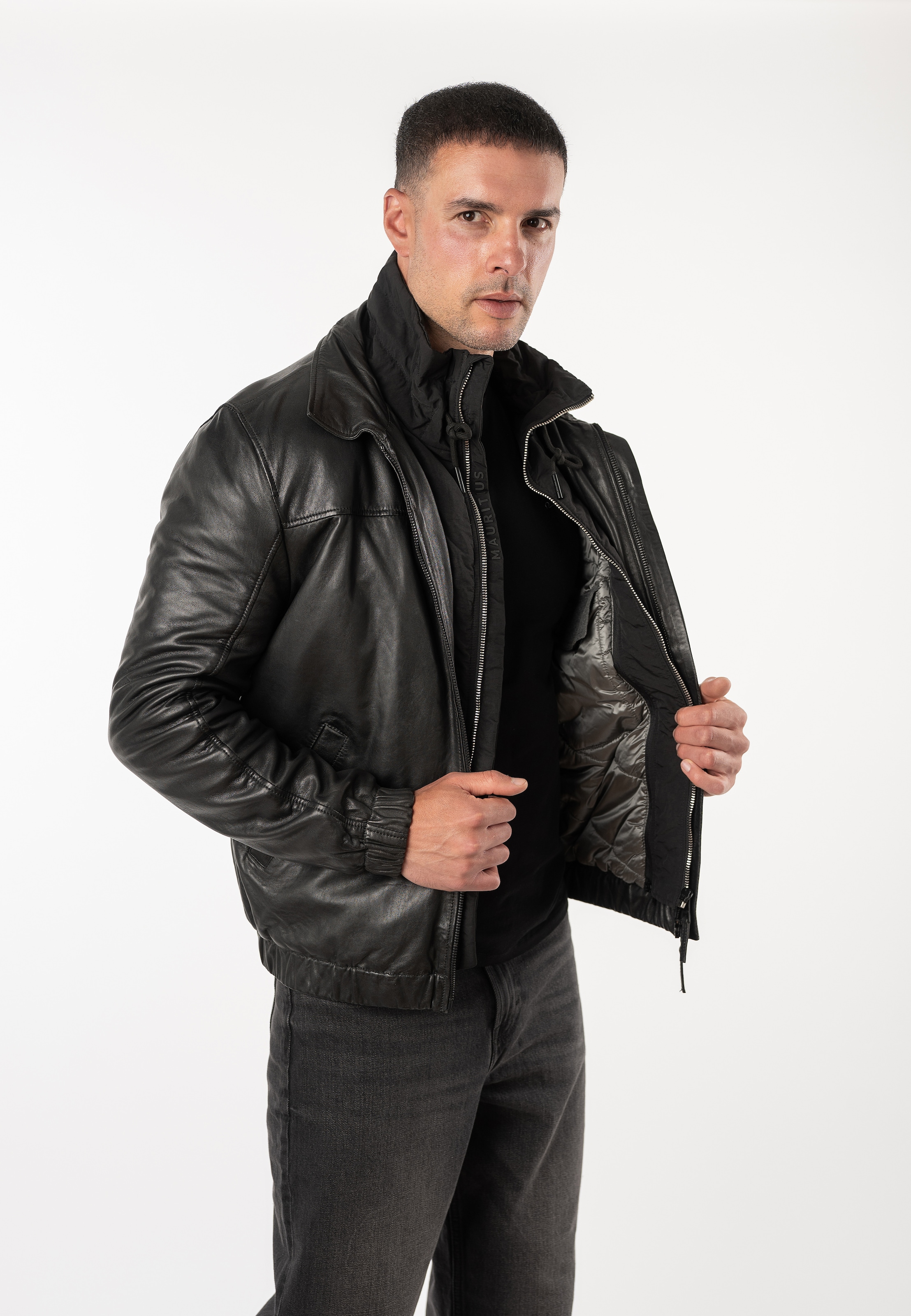 Mauritius Lederjacke »MMEsky« mit abnehmbarem Kragen, Regular Fit