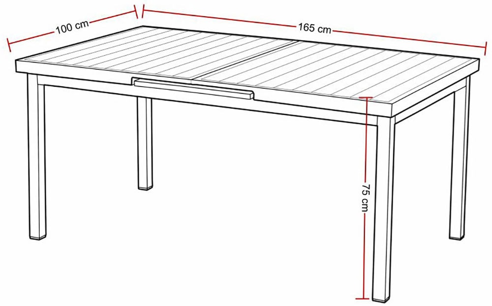 Destiny Esstisch »IMOLA«, (165/ 215x75x100cm) Aluminium, Polywood