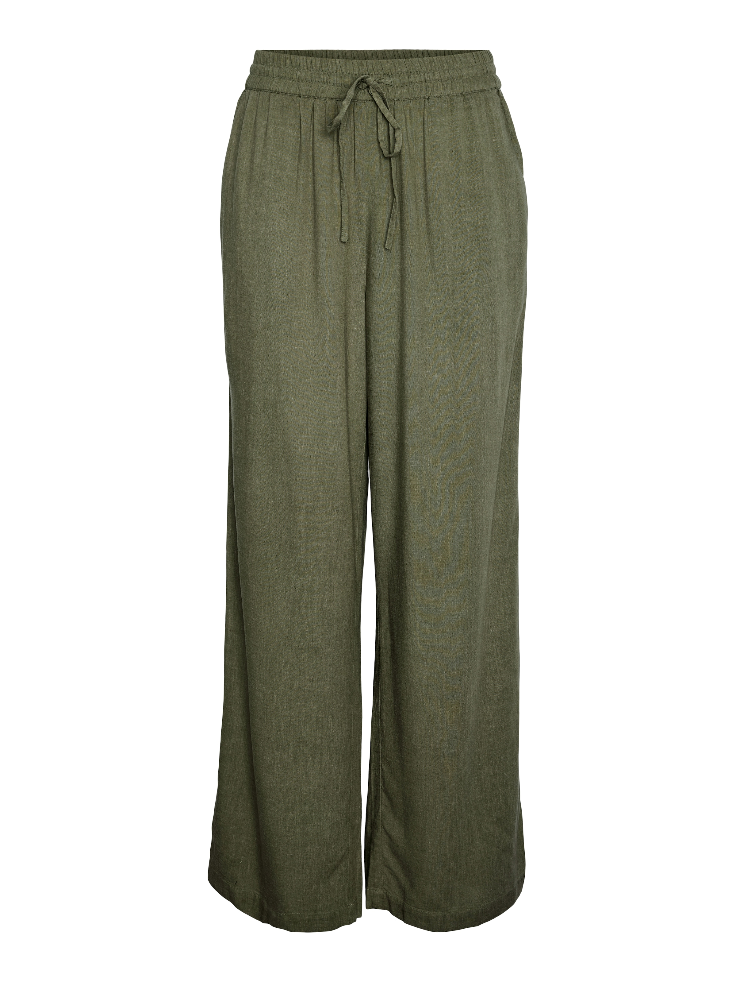 pieces Schlupfhose »PCPIA HW WIDE PANTS WVN NOOS«, mit Leinen