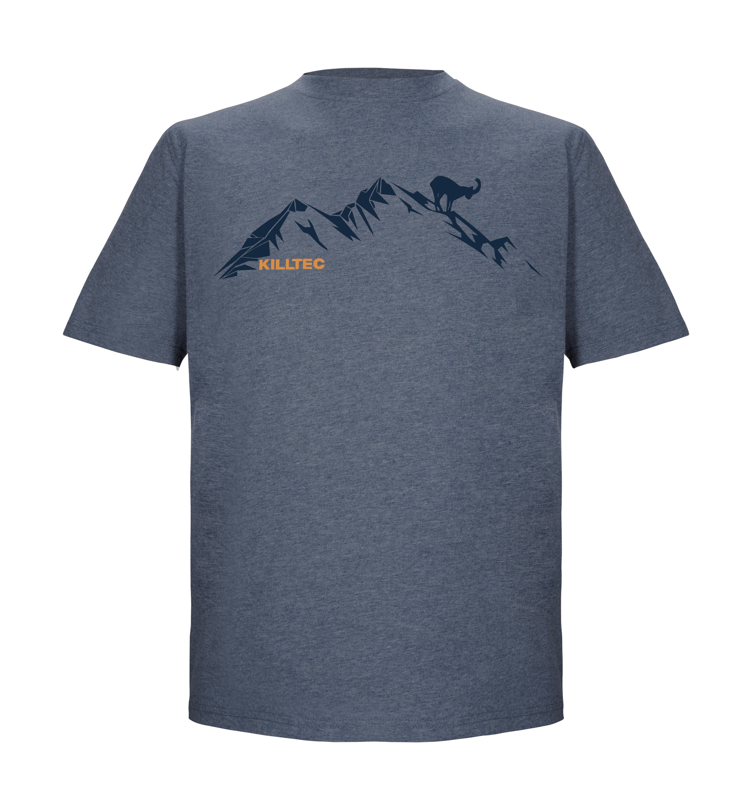 Killtec T-Shirt »KOS 365 MN TSHRT« Herren T-Shirt mit Melange-Optik, Bergprint, vielseitig kombinierbar