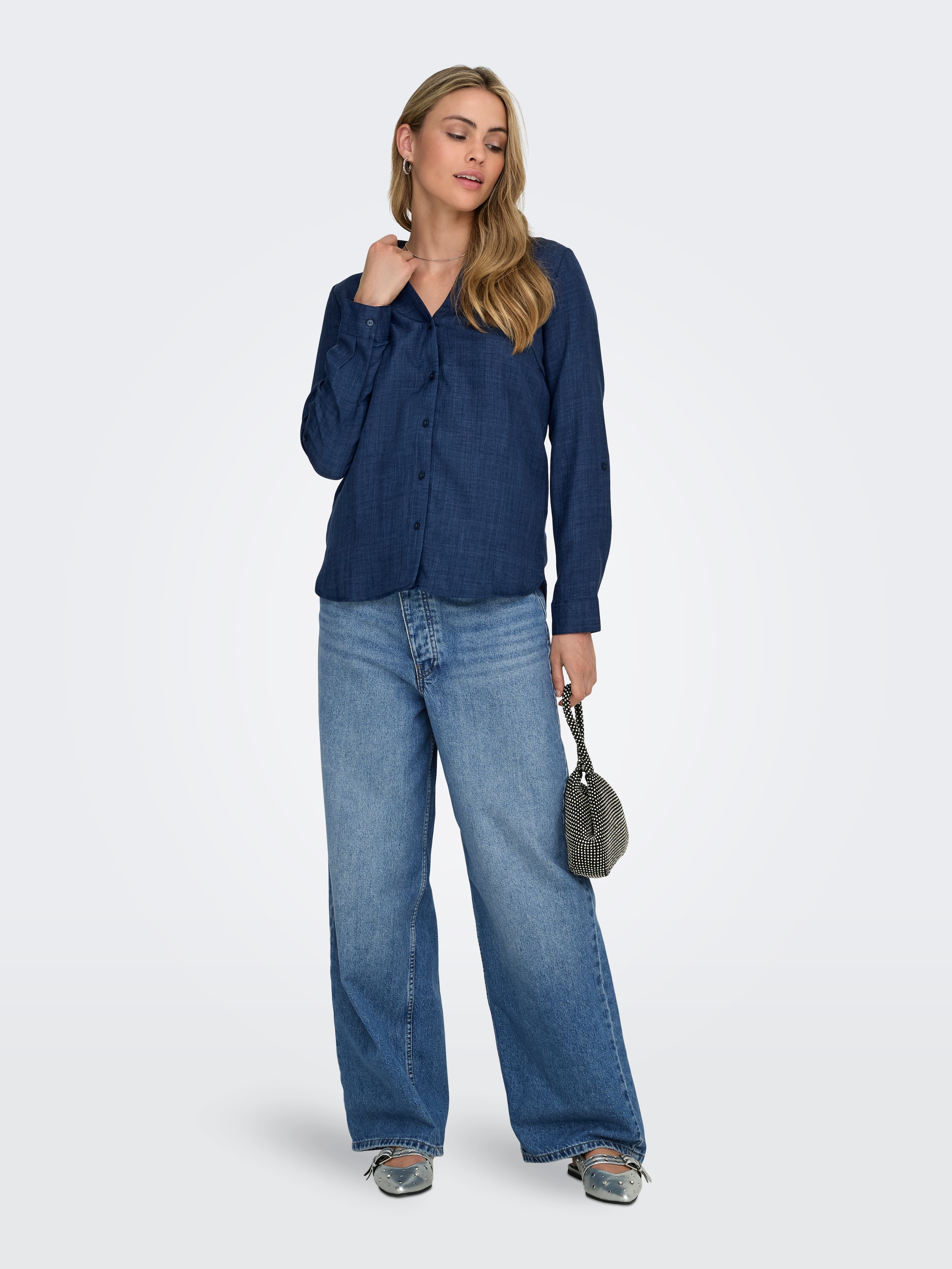 ONLY Hemdbluse »ONLRILLO MELLI LS REG SHIRT WVN«