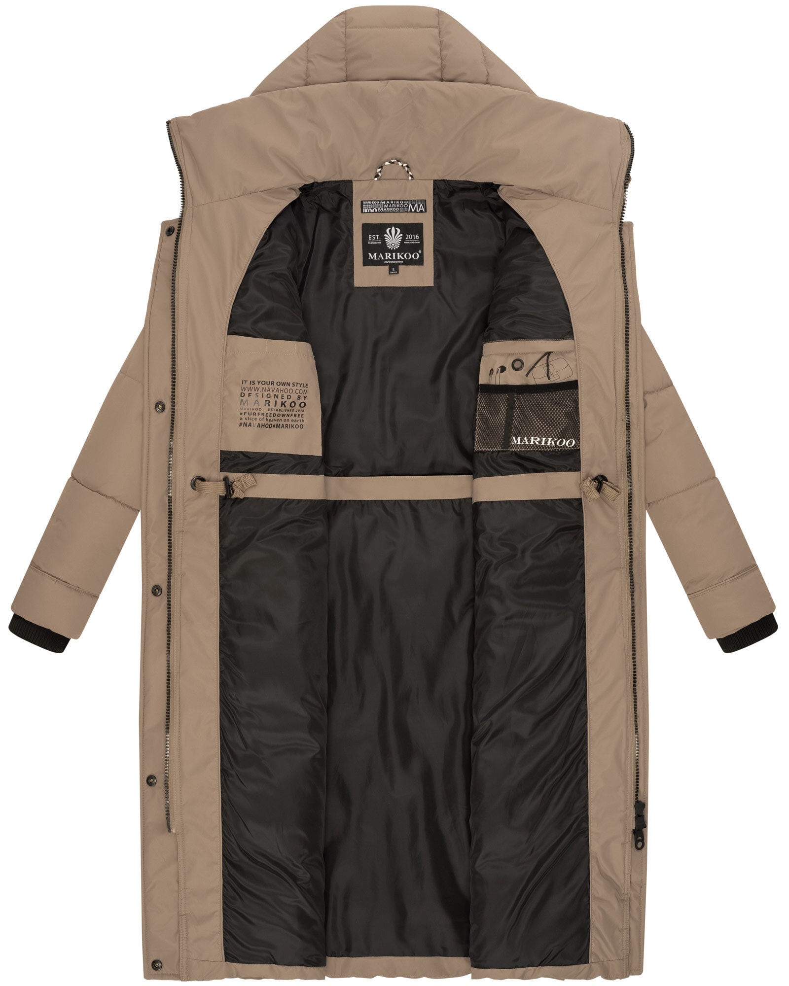 Marikoo Winterjacke »Marikoo Ayumii Damen lange Winter Steppjacke B948«