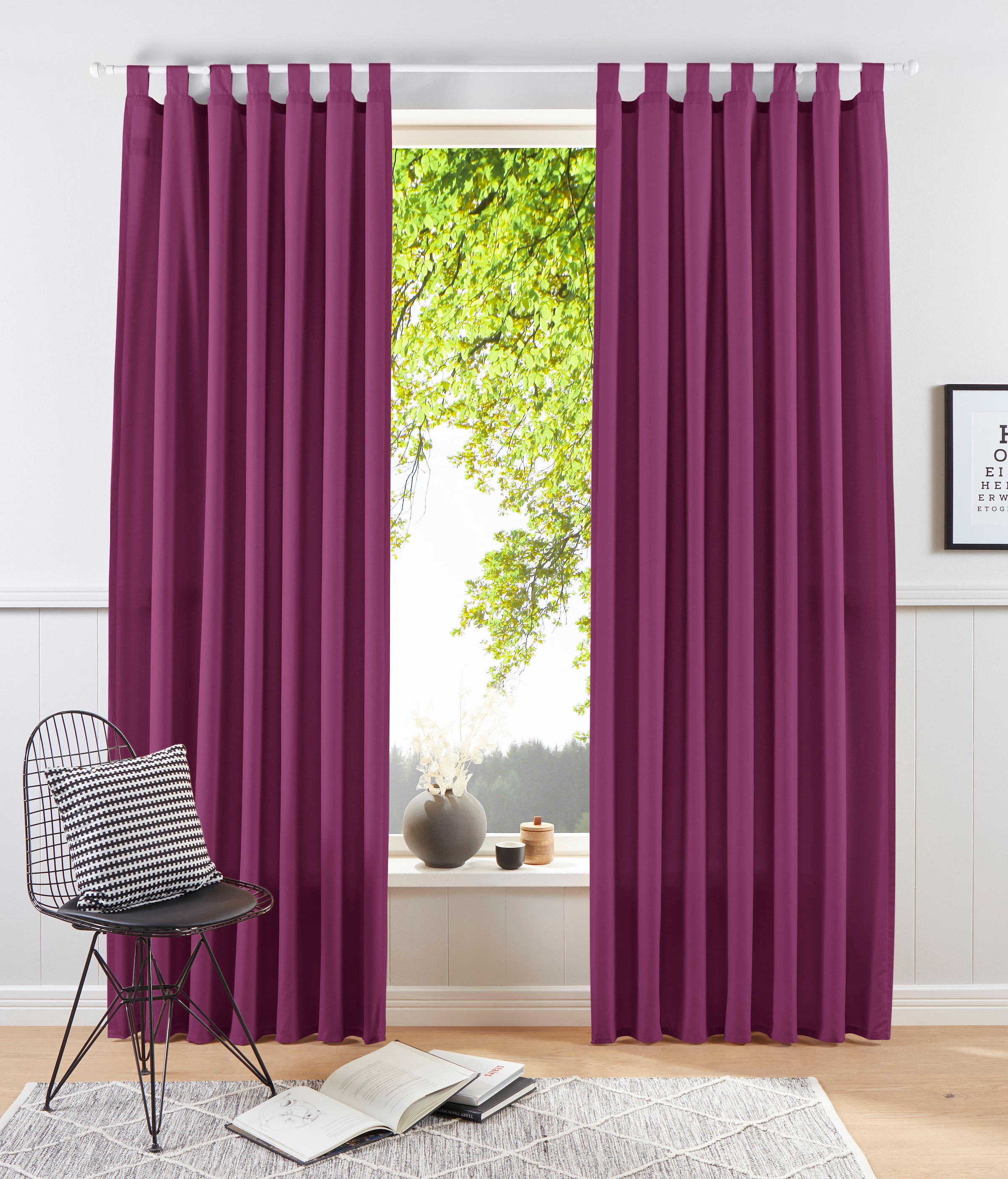 my home Vorhang »Raja«, (2 St.), 2er-Set, einfarbig kaufen online bei OTTO | Gardinen-Sets