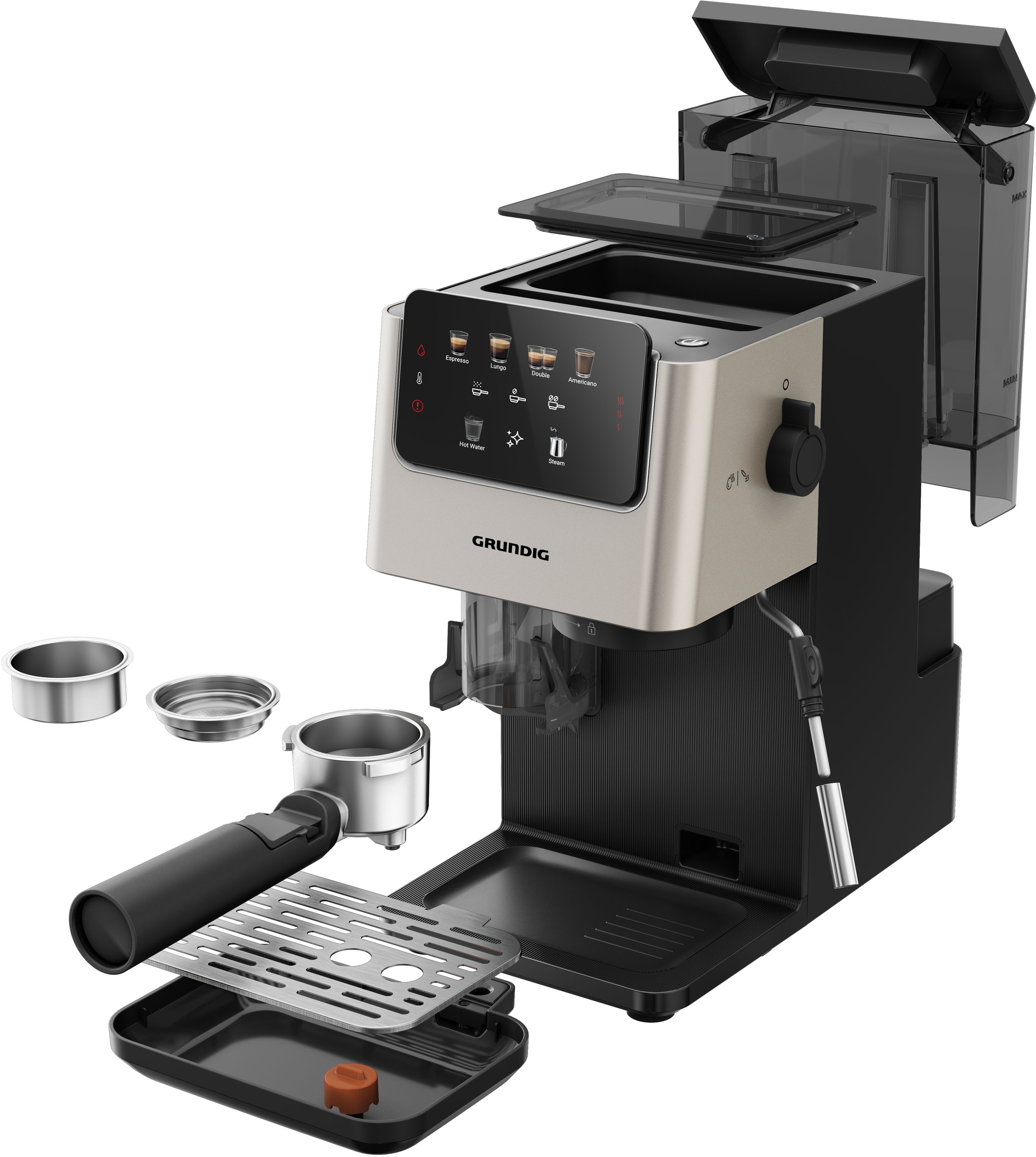 Grundig Siebträgermaschine »KSM 7530« mit Edelstahlmahlwerk