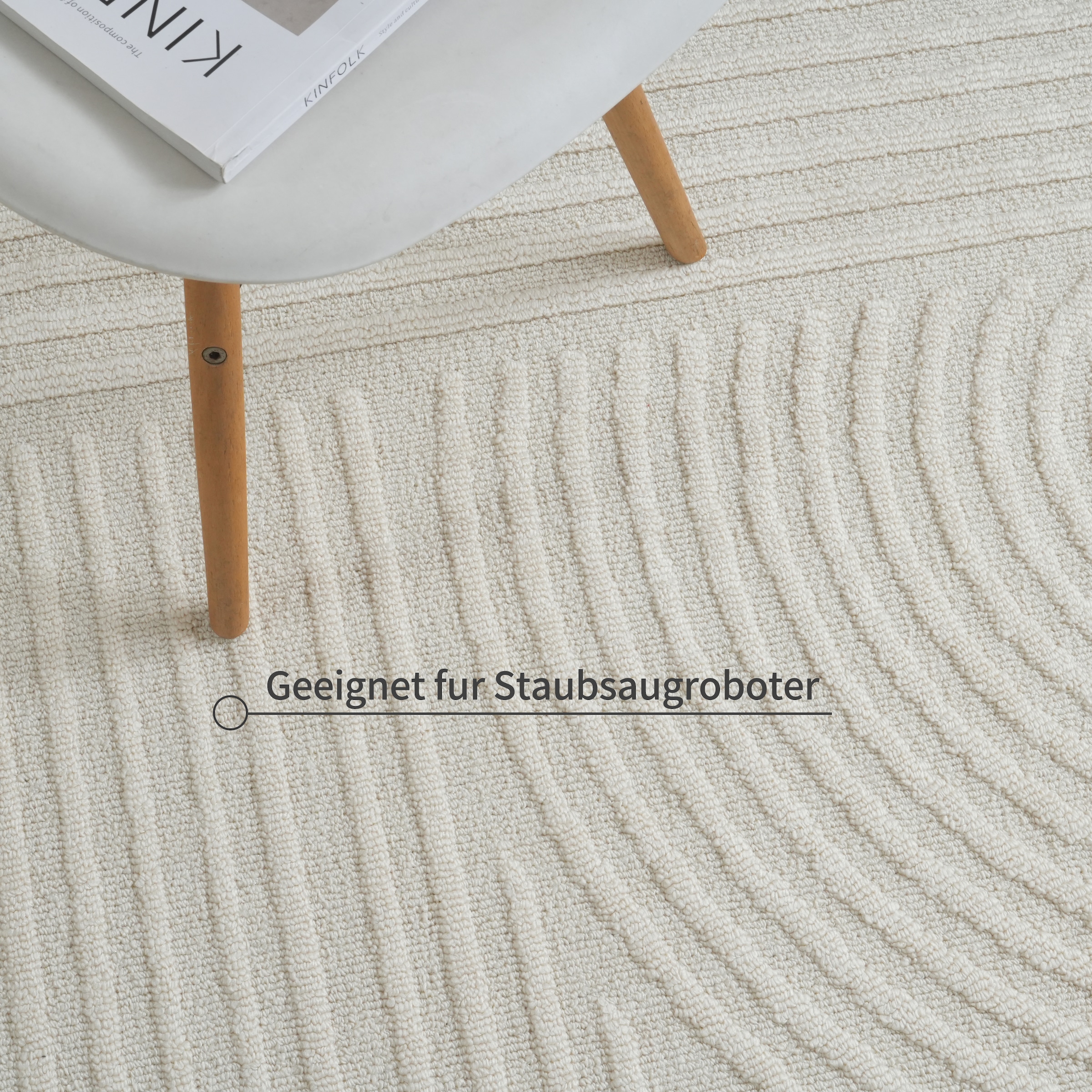 OTTO home Teppich »Jola, In- und Outdoor geeignet, Hoch-Tief-Design, Scandi« rechteckig 9 mm Höhe Hoch-Tief-Struktur, Zen, Wetterfest & UV-beständig, Balkon, Camping