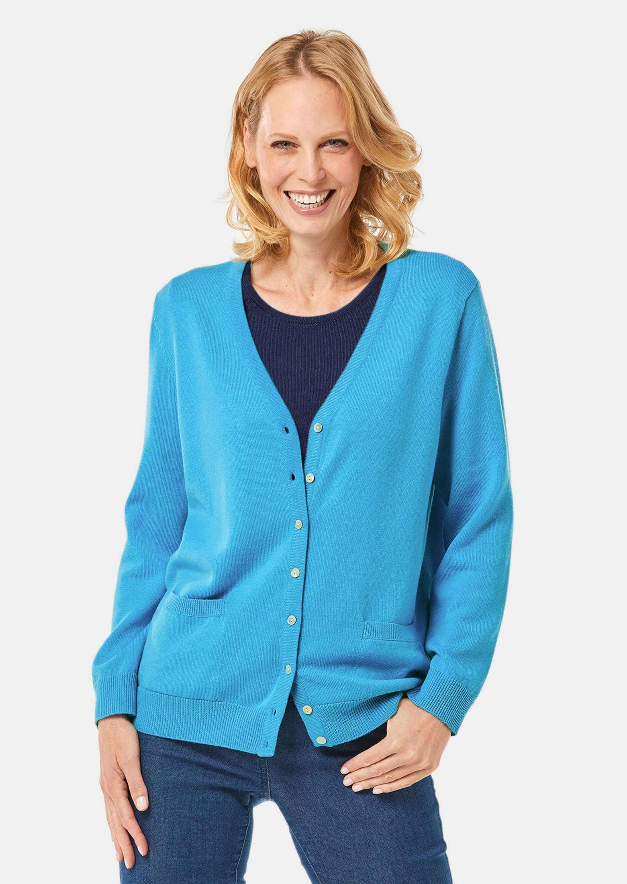 GOLDNER Strickjacke »Uni Merino-Cardigan Langarm«