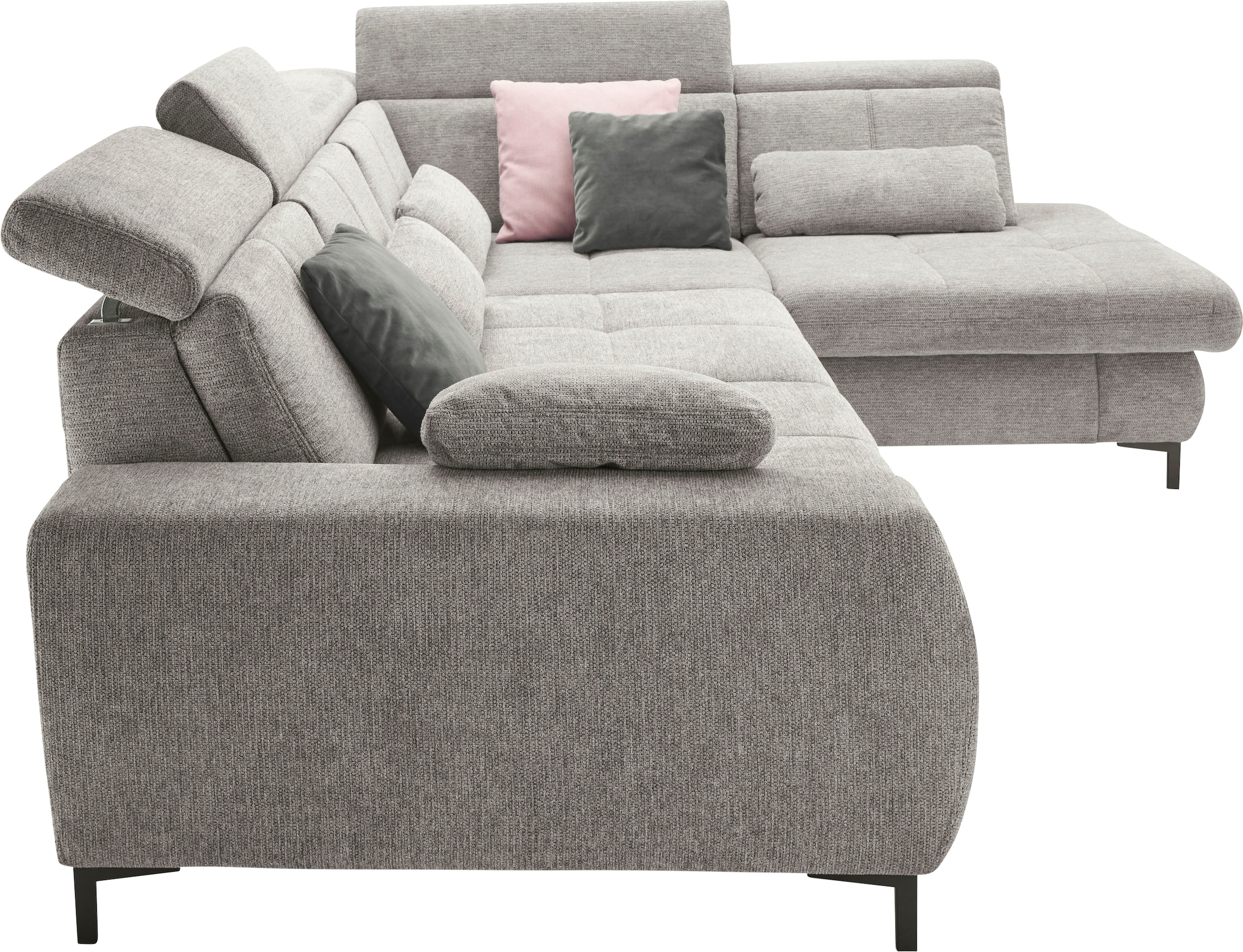 set one by Musterring Ecksofa Kaltschaumpolsterung, Flachgewebe, whlw. mit Funktionen, Sitzhöhe 49