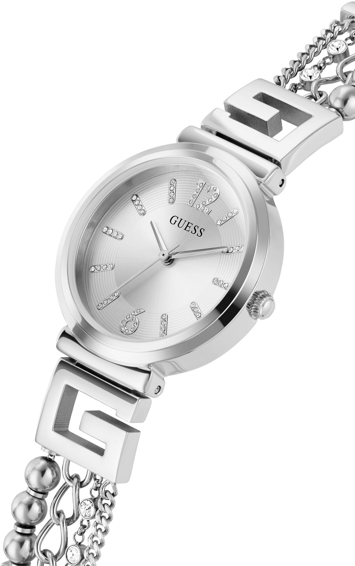 Guess Quarzuhr »G CLUSTER«, Armbanduhr, Damenuhr