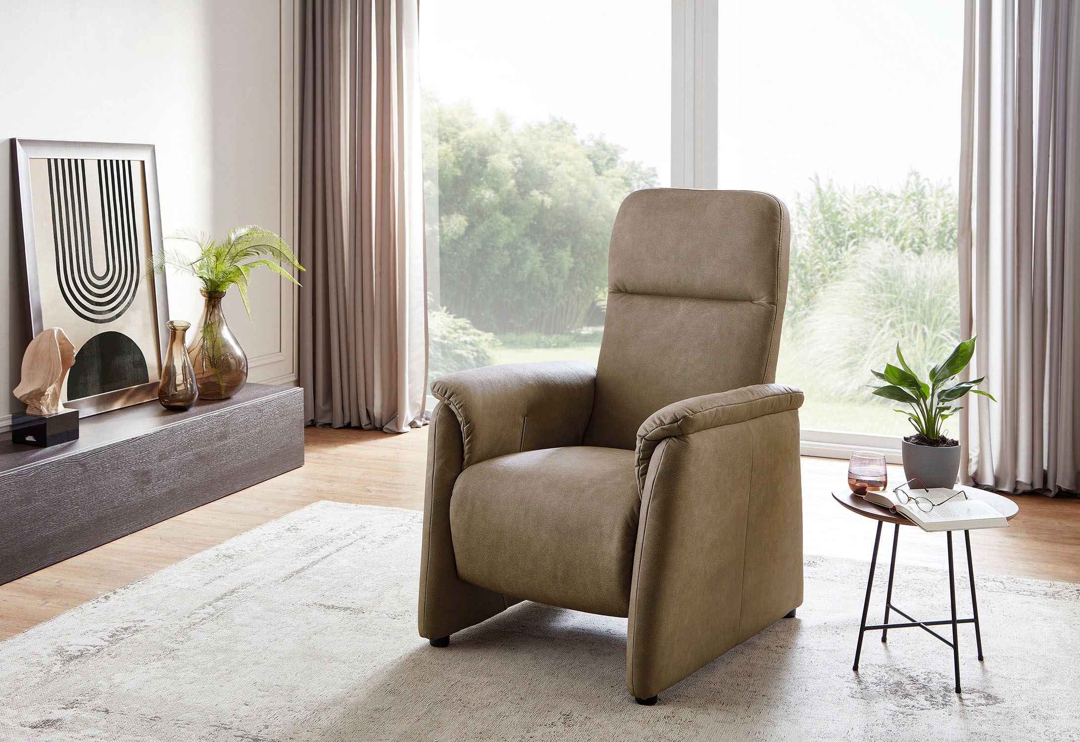 CALIZZA INTERIORS Relaxsessel »Topas«, inklusiver stufenloser Kopfteilverstellung und mit Verstellung