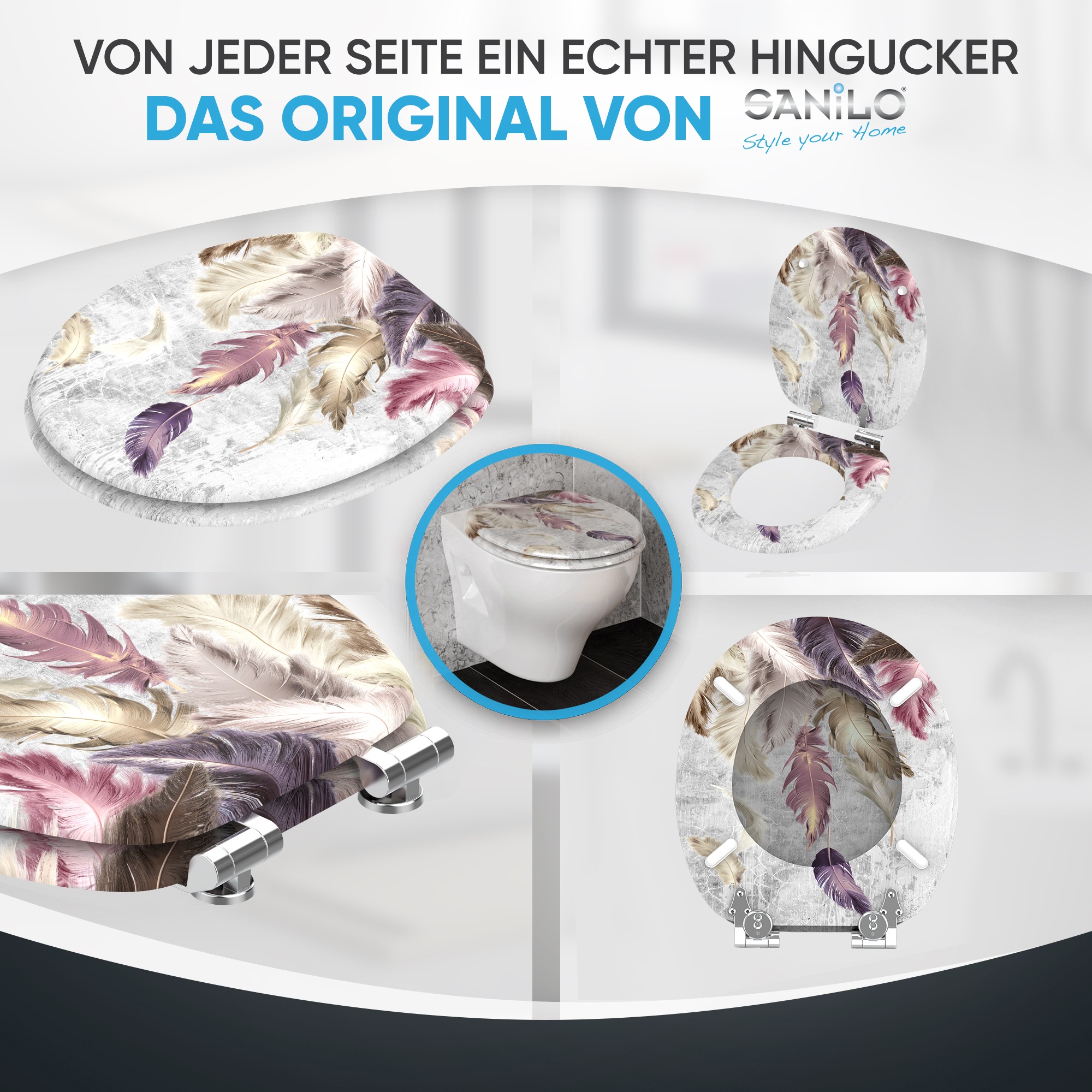 Sanilo WC-Sitz »mit Absenkautomatik, viele schöne Toilettensitze direkt vom Hersteller« Premium Toilettendeckel, moderner Klodeckel, leichte Montage