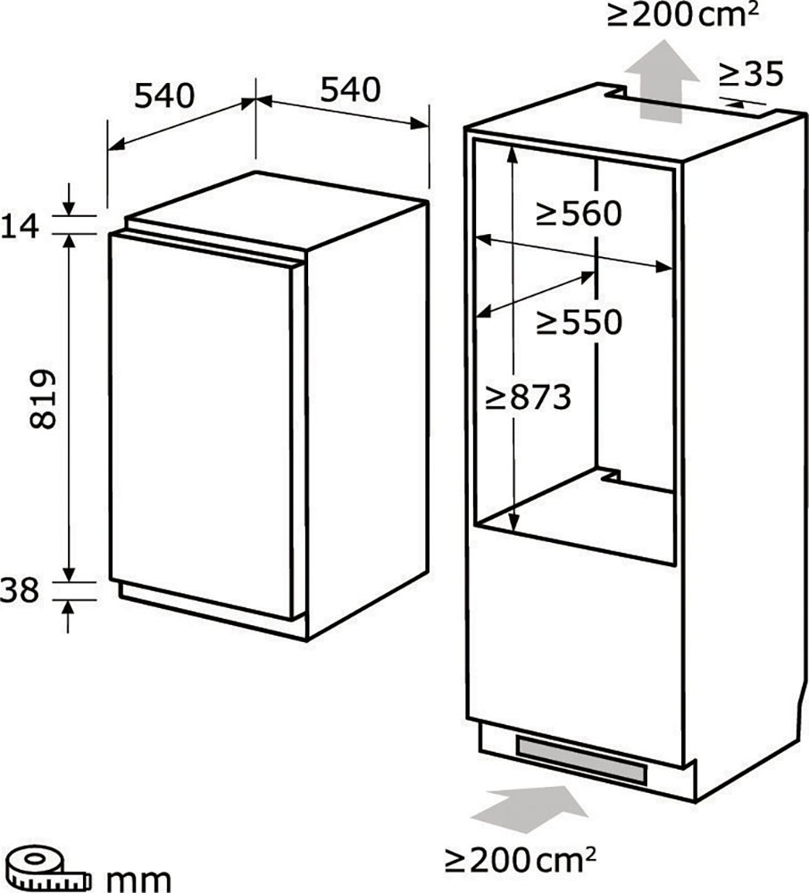 exquisit Einbaugefrierschrank »EGS101-080E«, 87,1 cm hoch, 54 cm breit