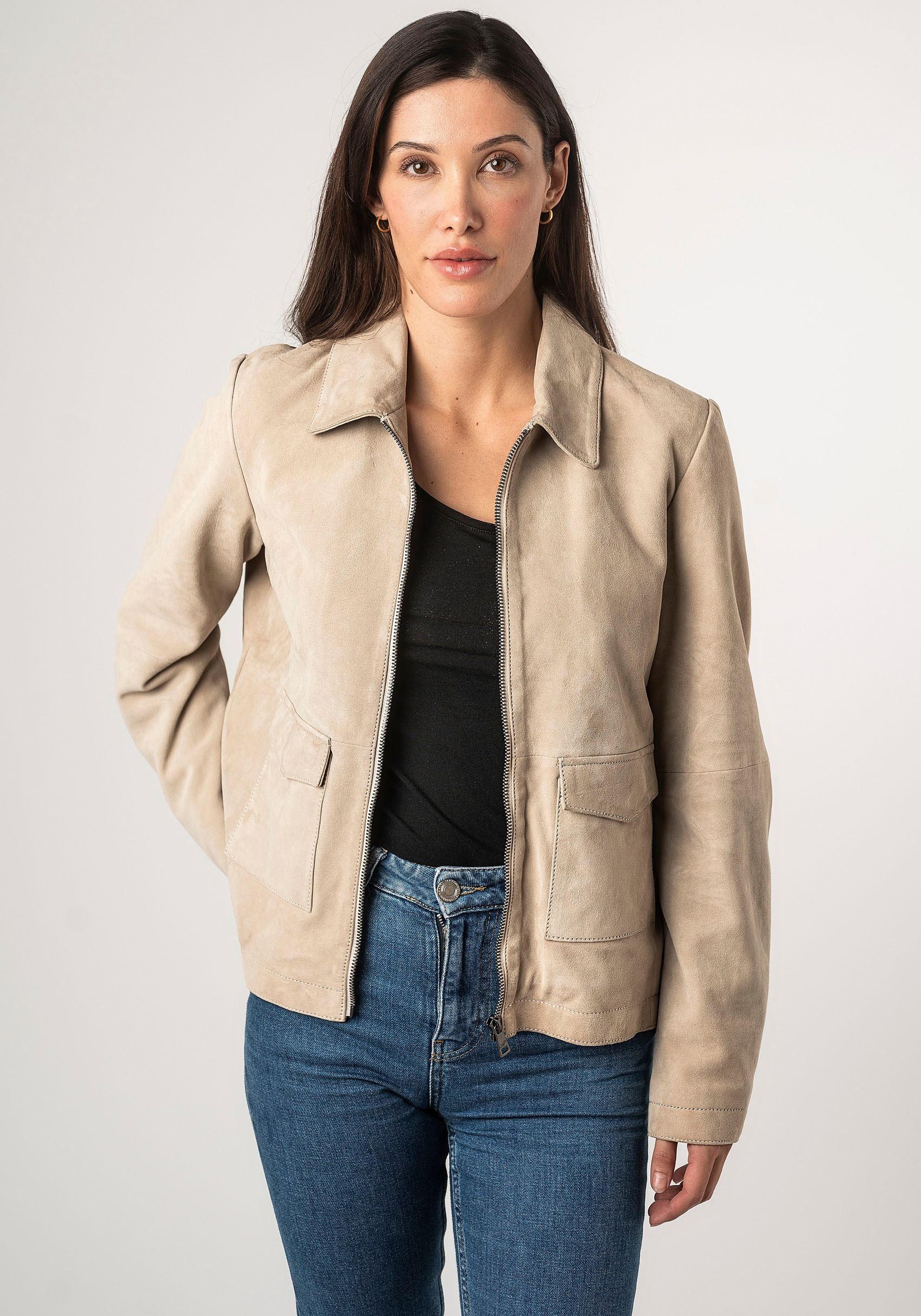 Mauritius Lederjacke »MWYaima«, mit Hemdkragen, aufgesetzten Taschen