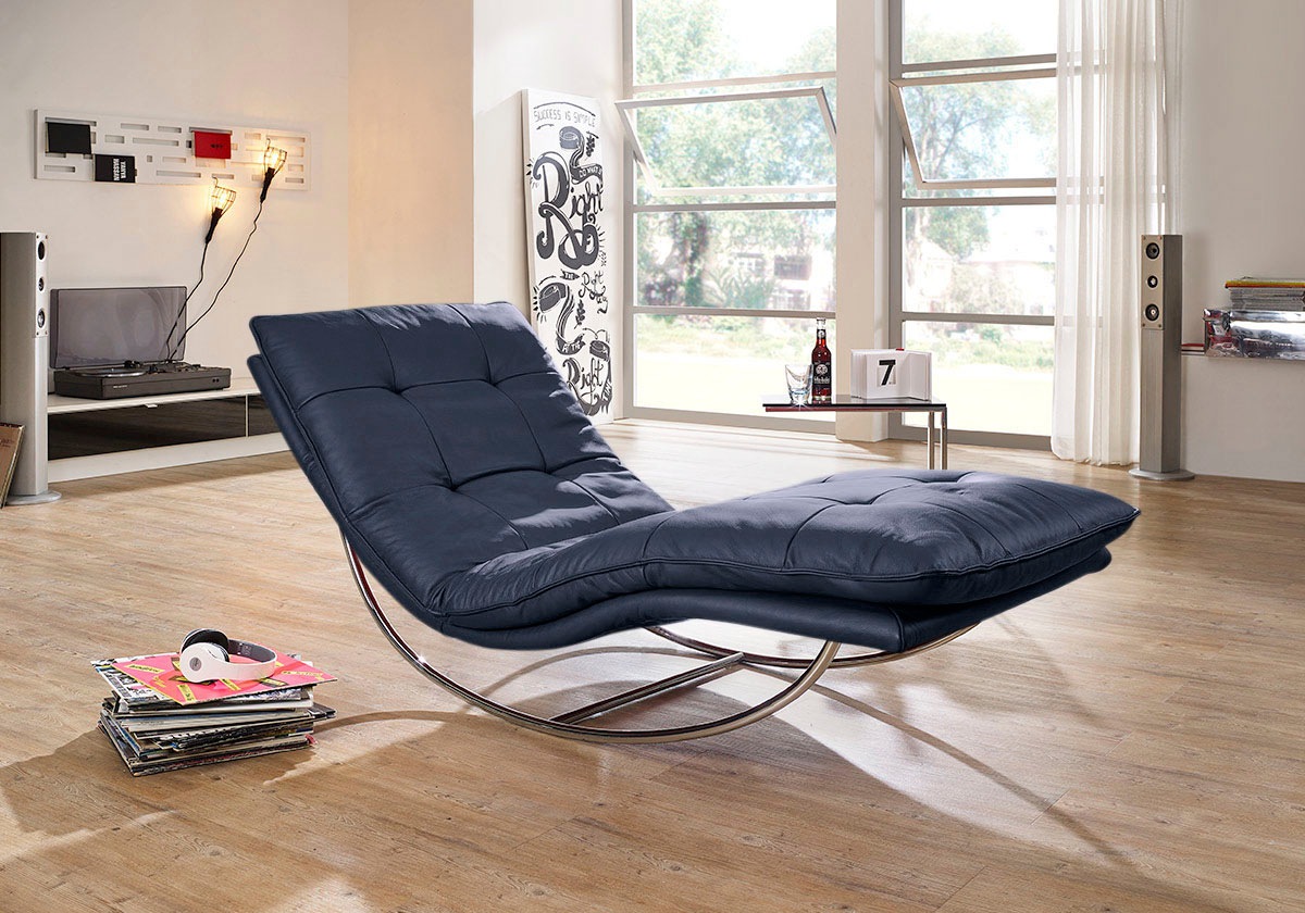 W.SCHILLIG Relaxliege »daily dreams«, in Waffelkissen-Optik, Schaukelgestell Chrom glänzend, in 2 Breiten