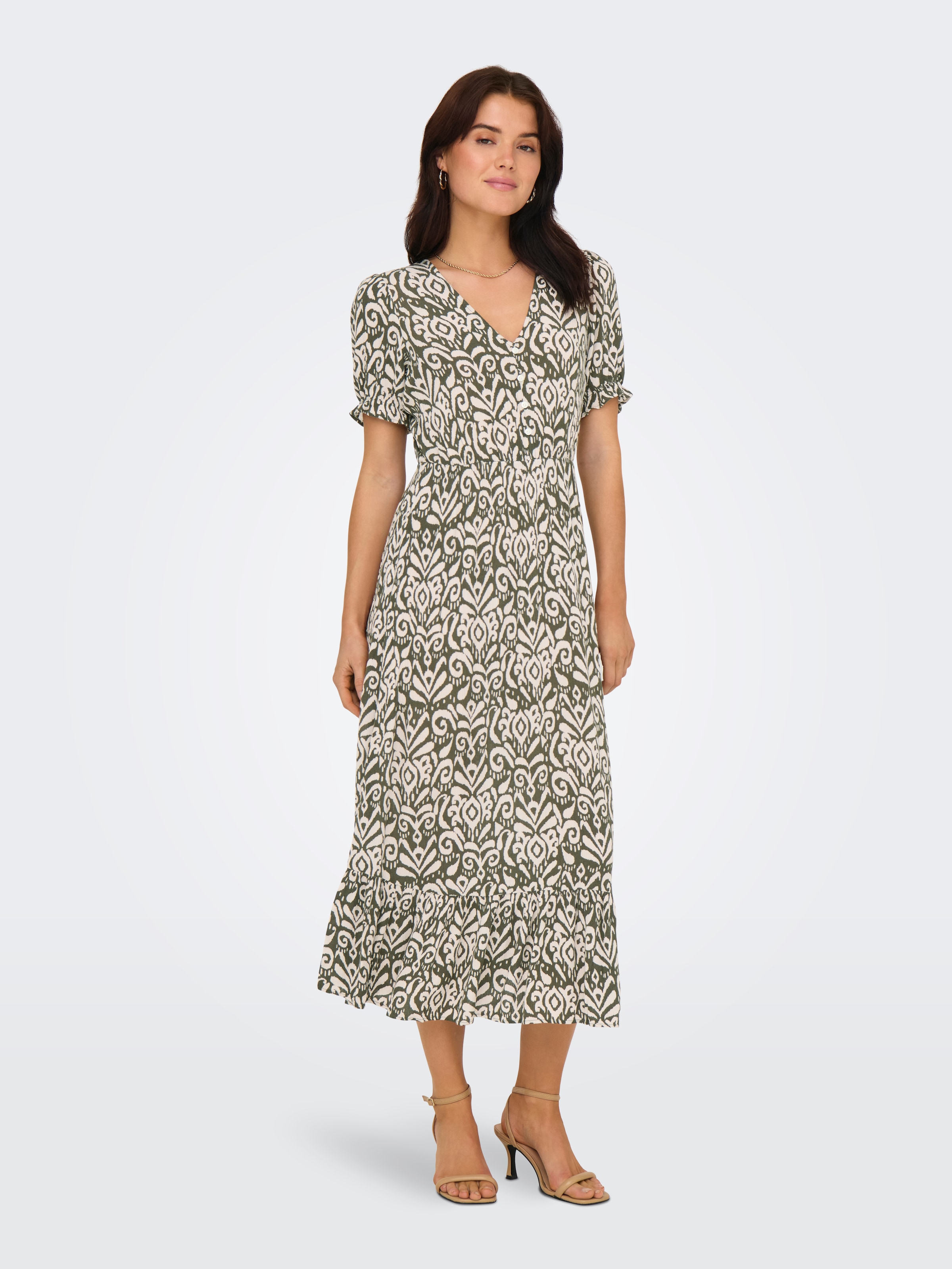 ONLY Maxikleid »ONLCHIANTI S/S LONG DRESS WVN NOOS« Viskose, regular fit