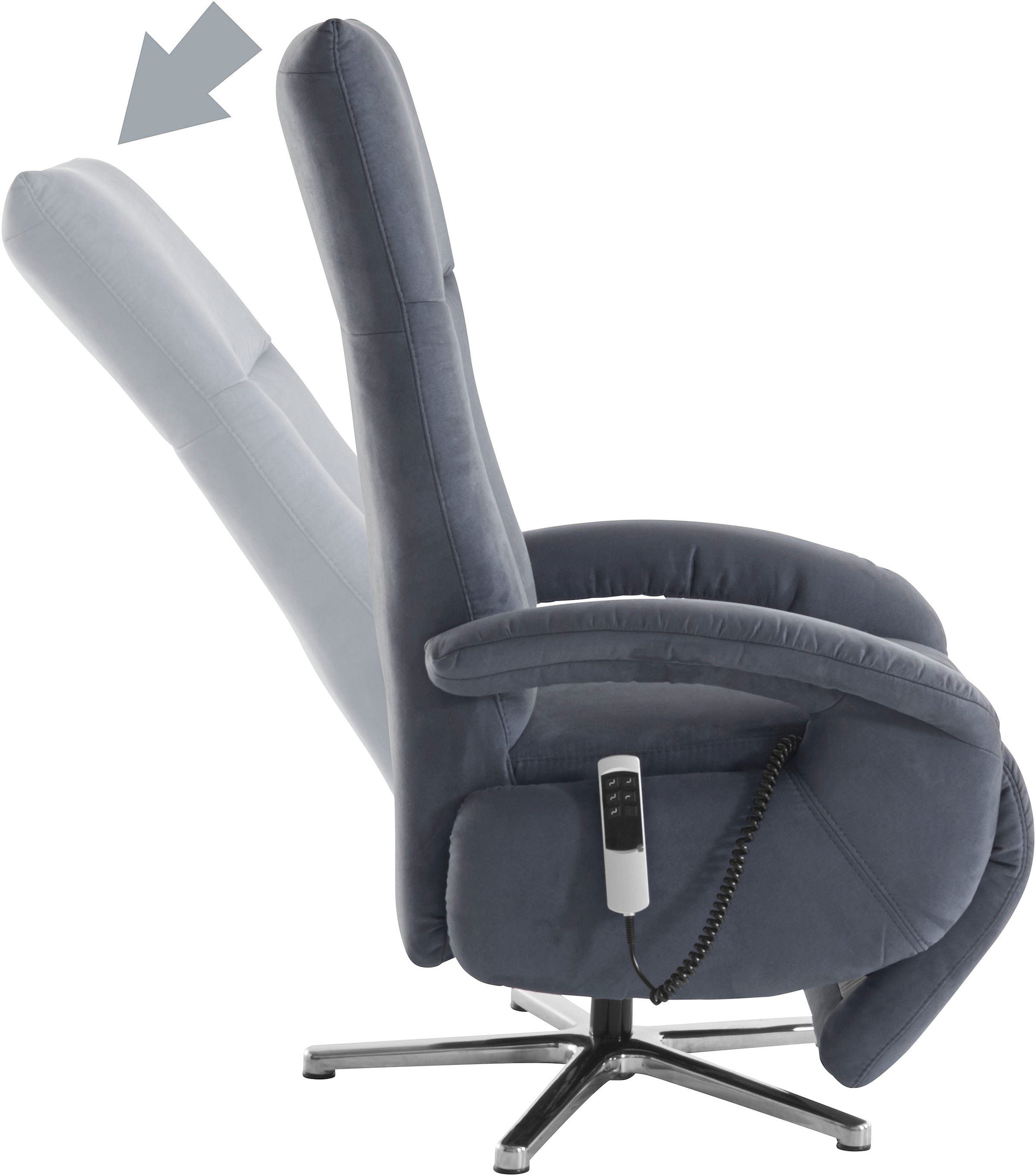 sit&more TV-Sessel »Tycoon mit Kopfteilverstellung und 360° Drehfunktion« wahlweise manuell oder elektrischer Funktion, auch mit Akku (kabellos)