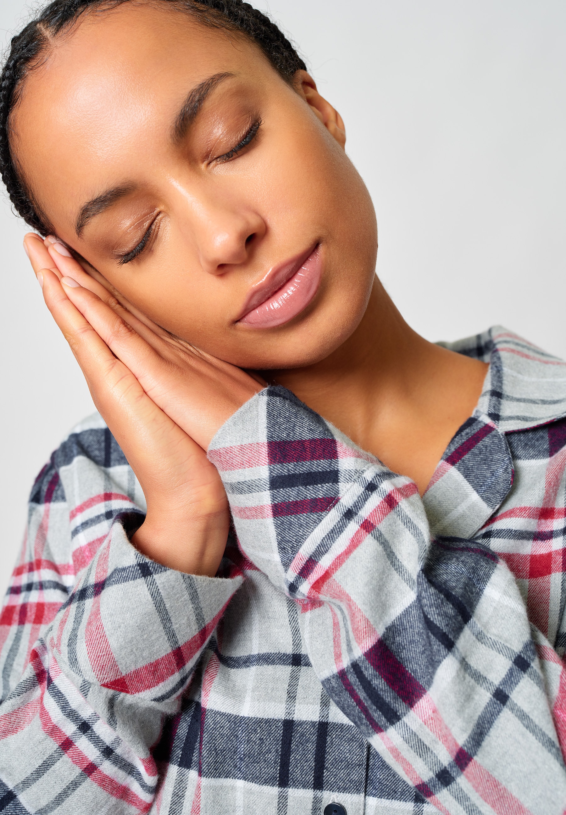 Skiny Pyjama »Night In Skiny Flanell« 2 tlg. wärmend, Cotton, kuschelig weich, Bindeband, elastischer Bund