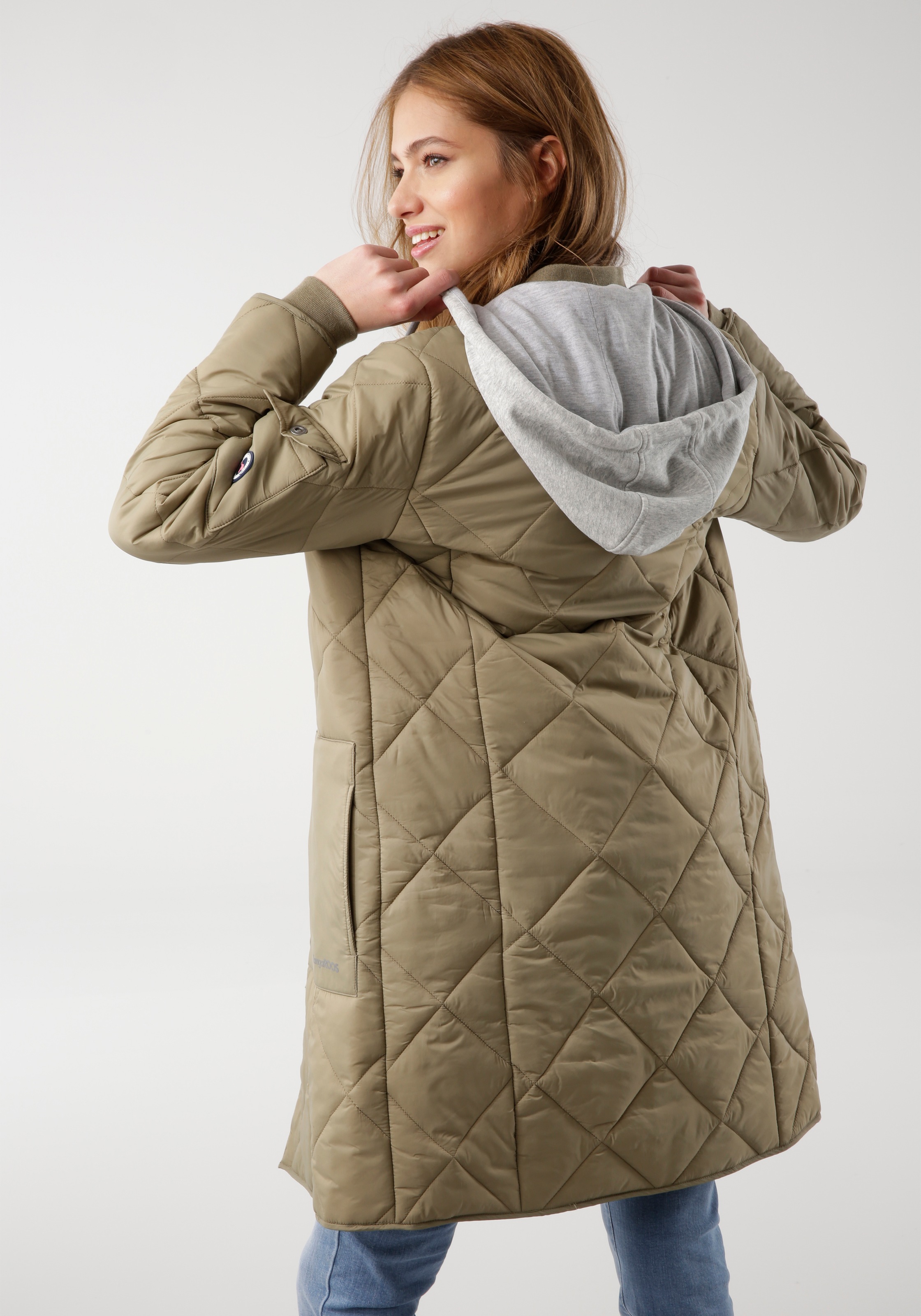 KangaROOS Steppmantel, mit abnehmbarer Sweat-Kapuze