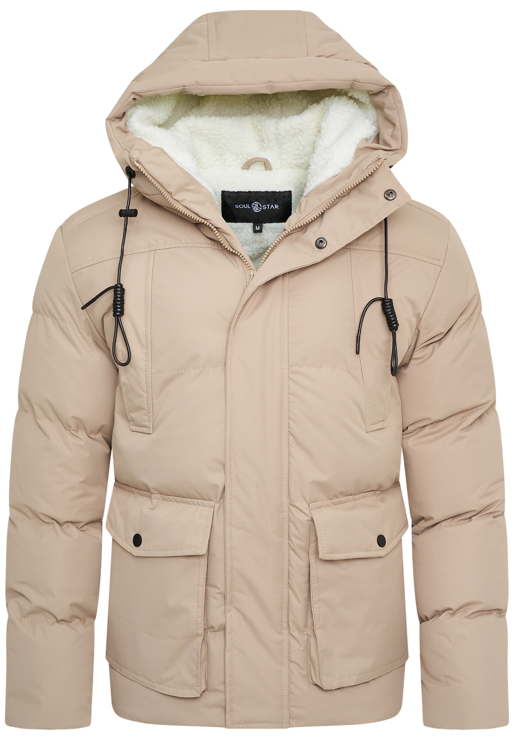 SOULSTAR Winterjacke »Steppjacke mit Kapuze & Teddyfell - Pufferjacke«