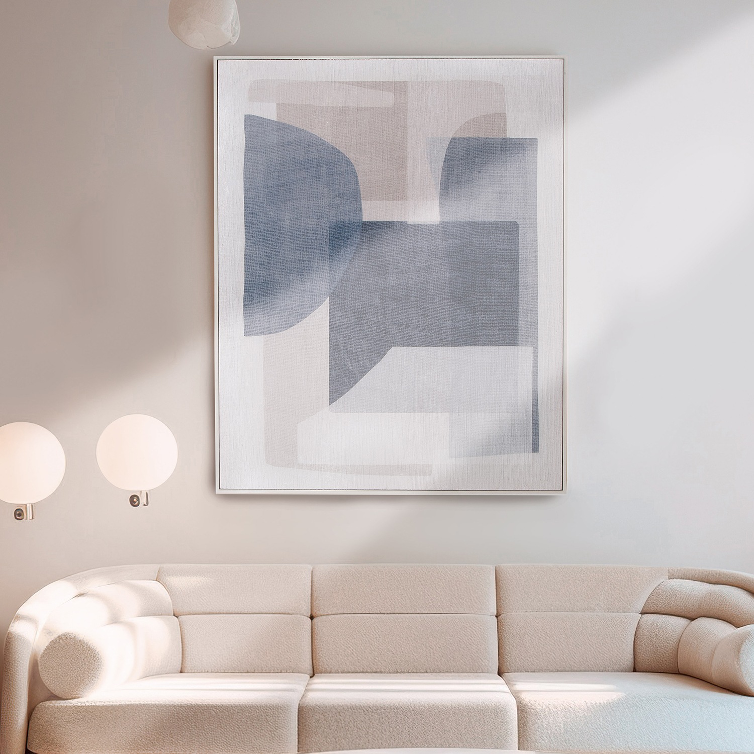 Gilde Bild mit Rahmen »Bild rechteckig Zerb blau; weiß H. 102 cm« 1 Stk. tlg. in blau, Größe B/H/T: 82 cm x 102 cm x 4 cm