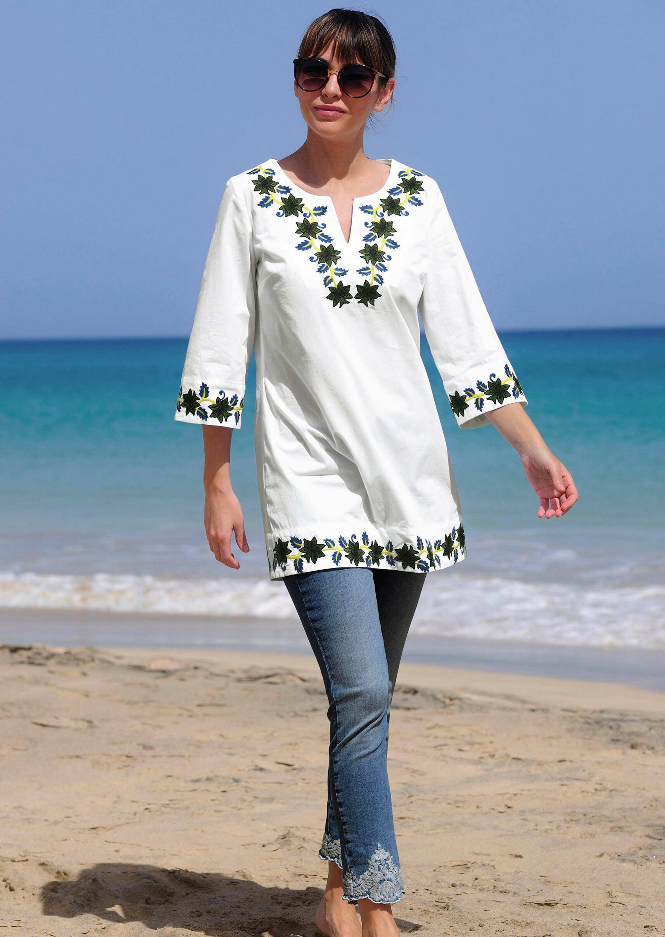 Alba Moda Tunika »Tunika Tunika mit dekorativer Stickerei«