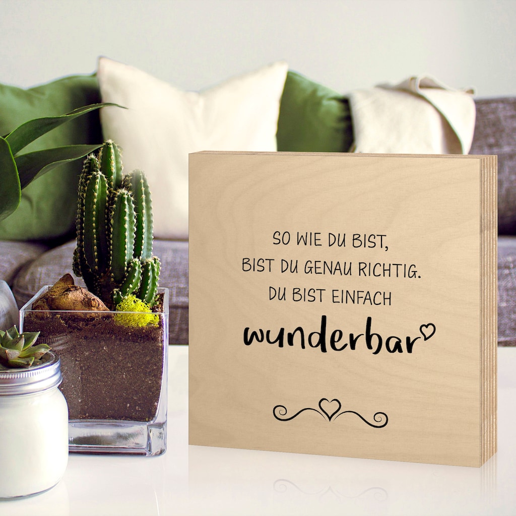 Artland Holzbild »Wunderbar«, Sprüche & Texte, (1 St.)