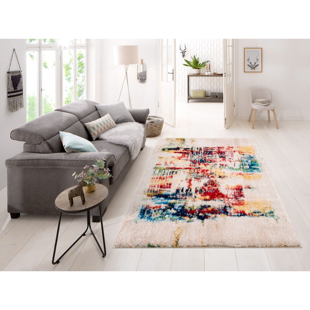 Leonique Hochflor-Teppich »Hennes«, rechteckig, besonders weicher Flor, bunt, modernes und abstraktes Design