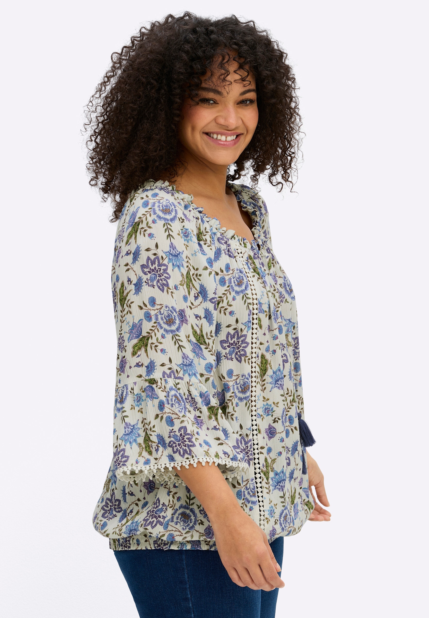 sheego by Joe Browns Klassische Bluse »3/4-Arm-Bluse Tunika im Boho-Look«