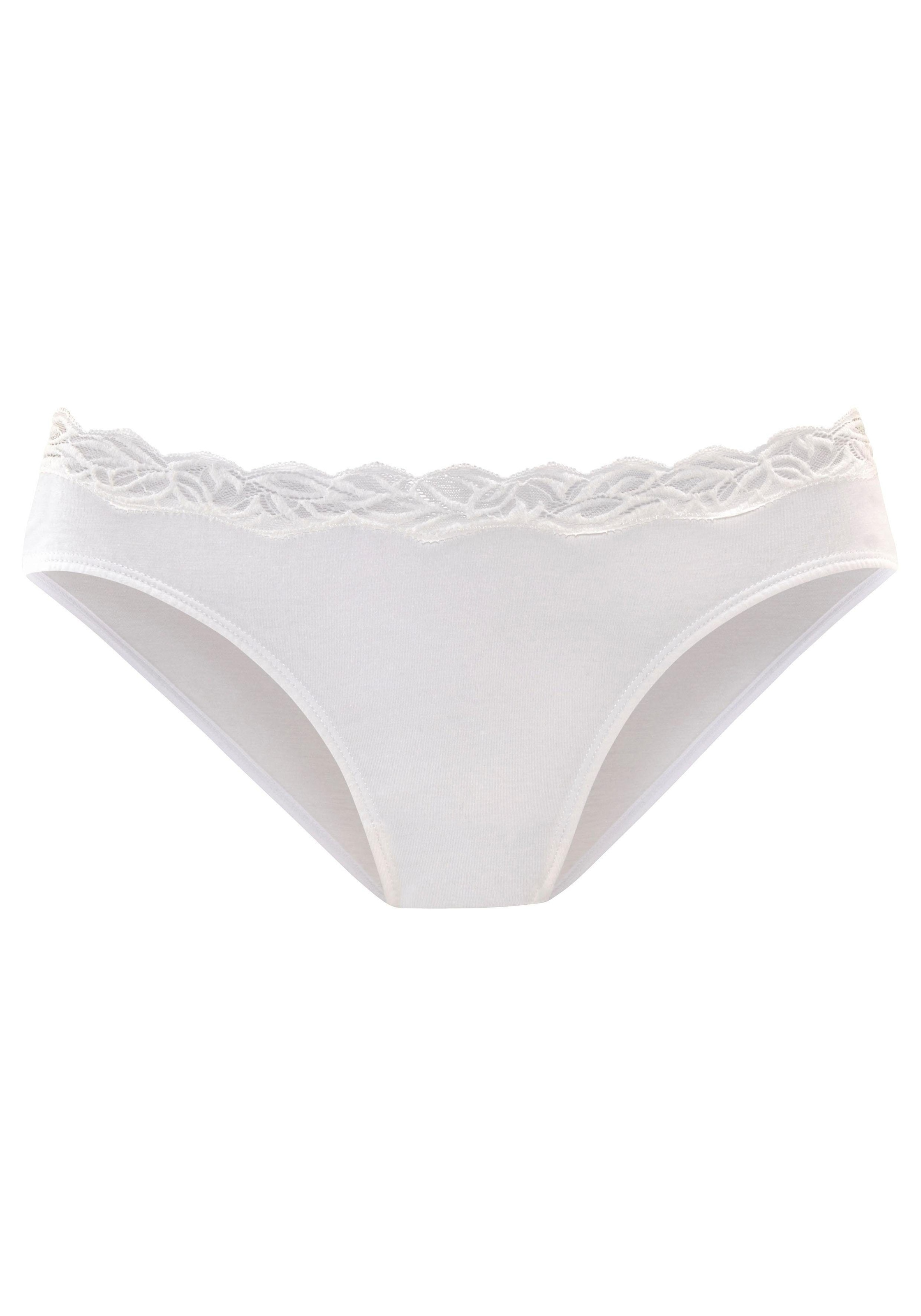 LASCANA Bikinislip, mit floraler Spitze
