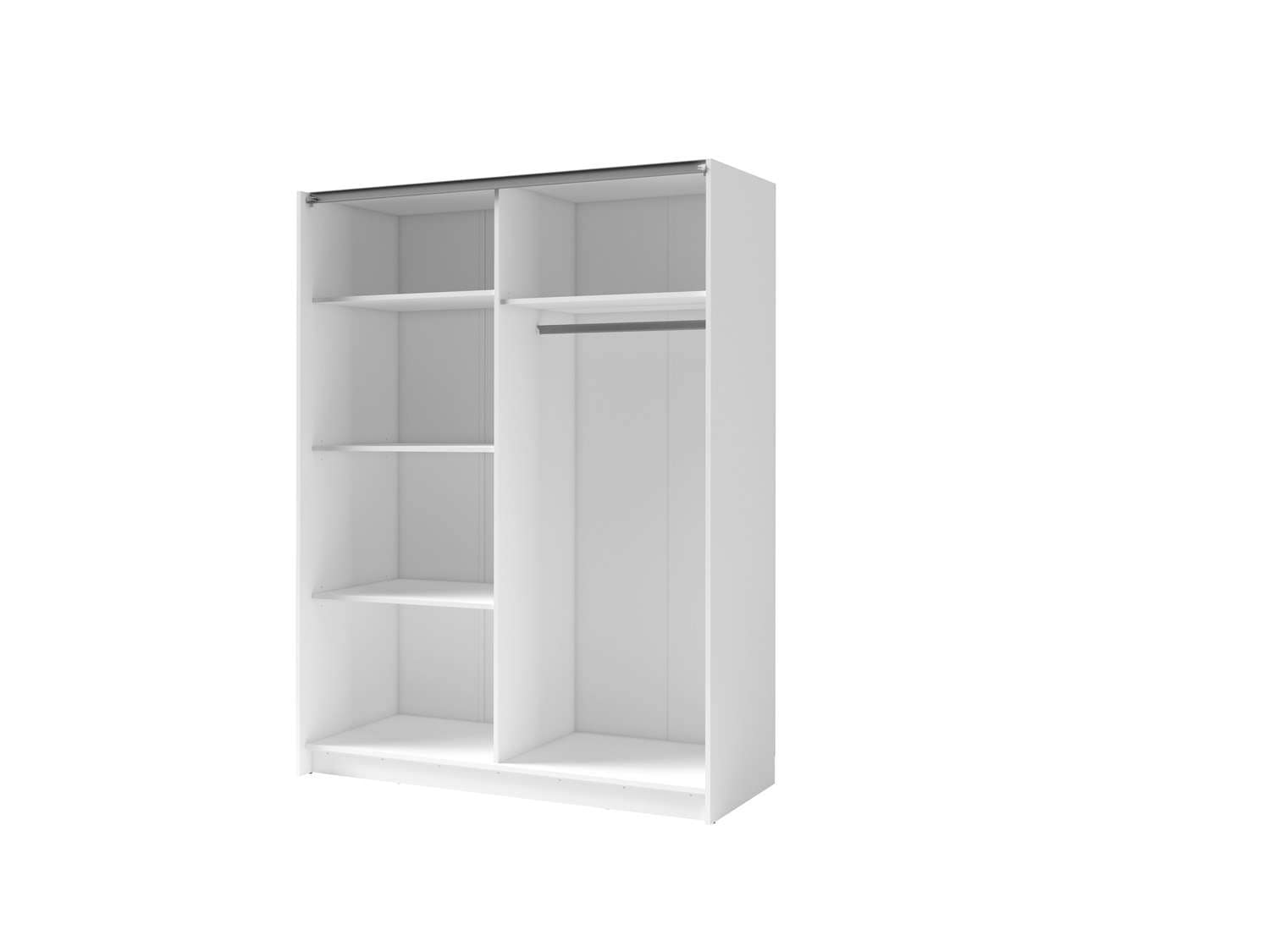 INOSIGN Kleiderschrank »Kleiderschrank Charisy mit Spiegel, 4 Einlegeböden und Kleiderstange«, Garderobe mit 2 Schwebetüren und Lamellen, B/H/T 150/198,5/62 cm