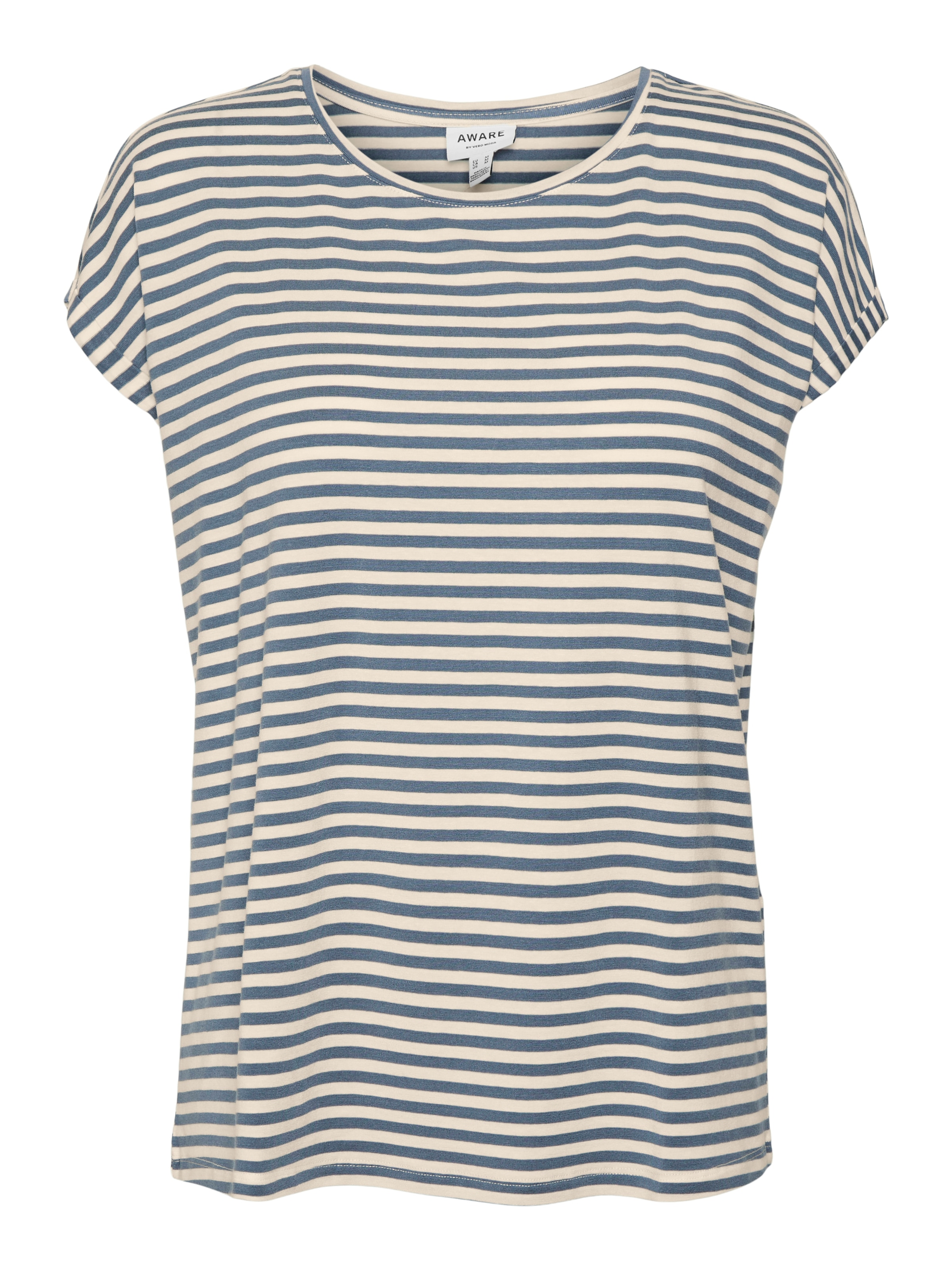 Vero Moda Rundhalsshirt »VMAVA PLAIN SS TOP STRIPE GA JRS NOOS«