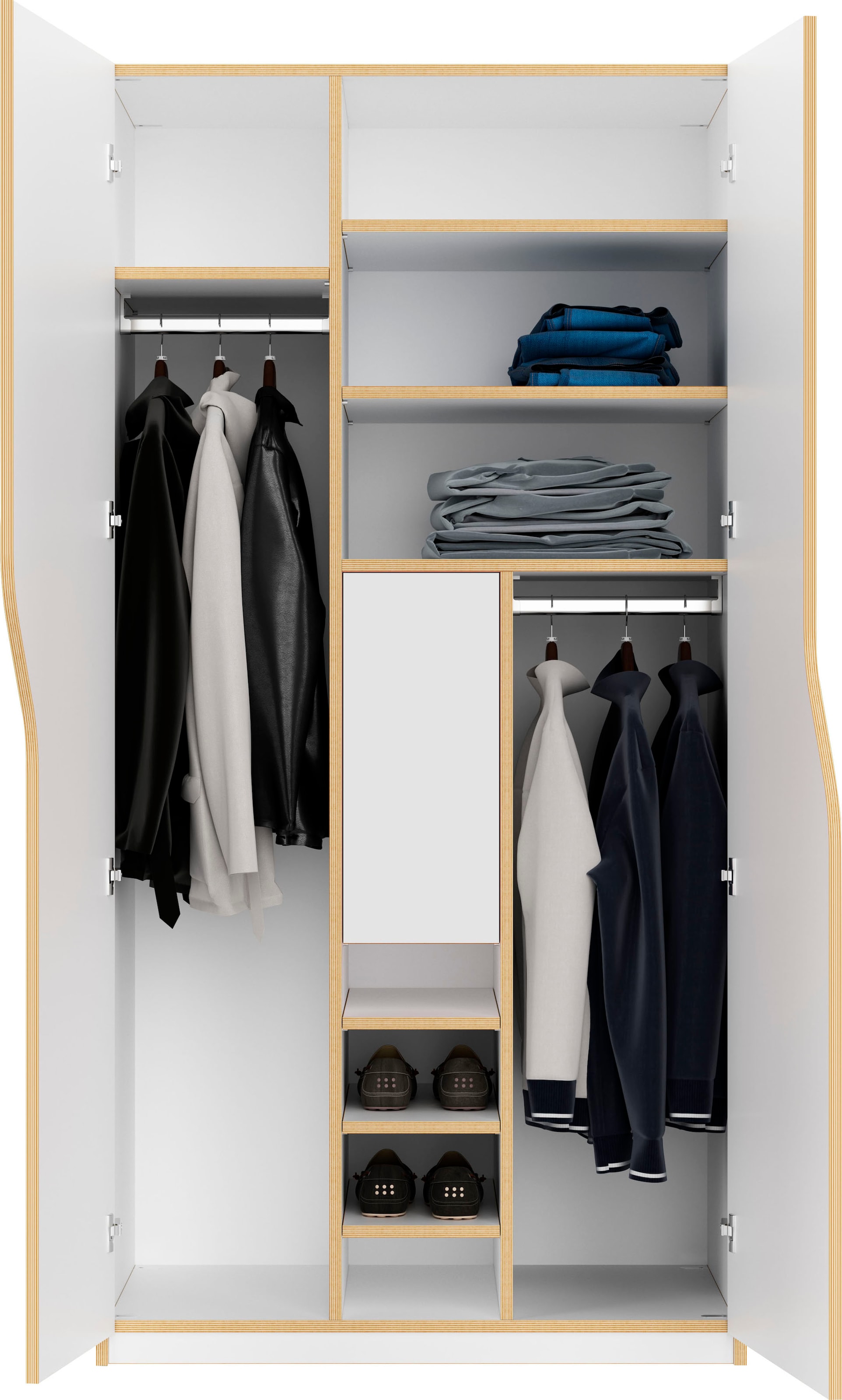 Tür Nr. bestellen OTTO 2 online LIVING Ausstattung und Müller bei Kleiderschrank Inklusive Kleiderstangen »PLANE einer 1«, Innenliegenden SMALL
