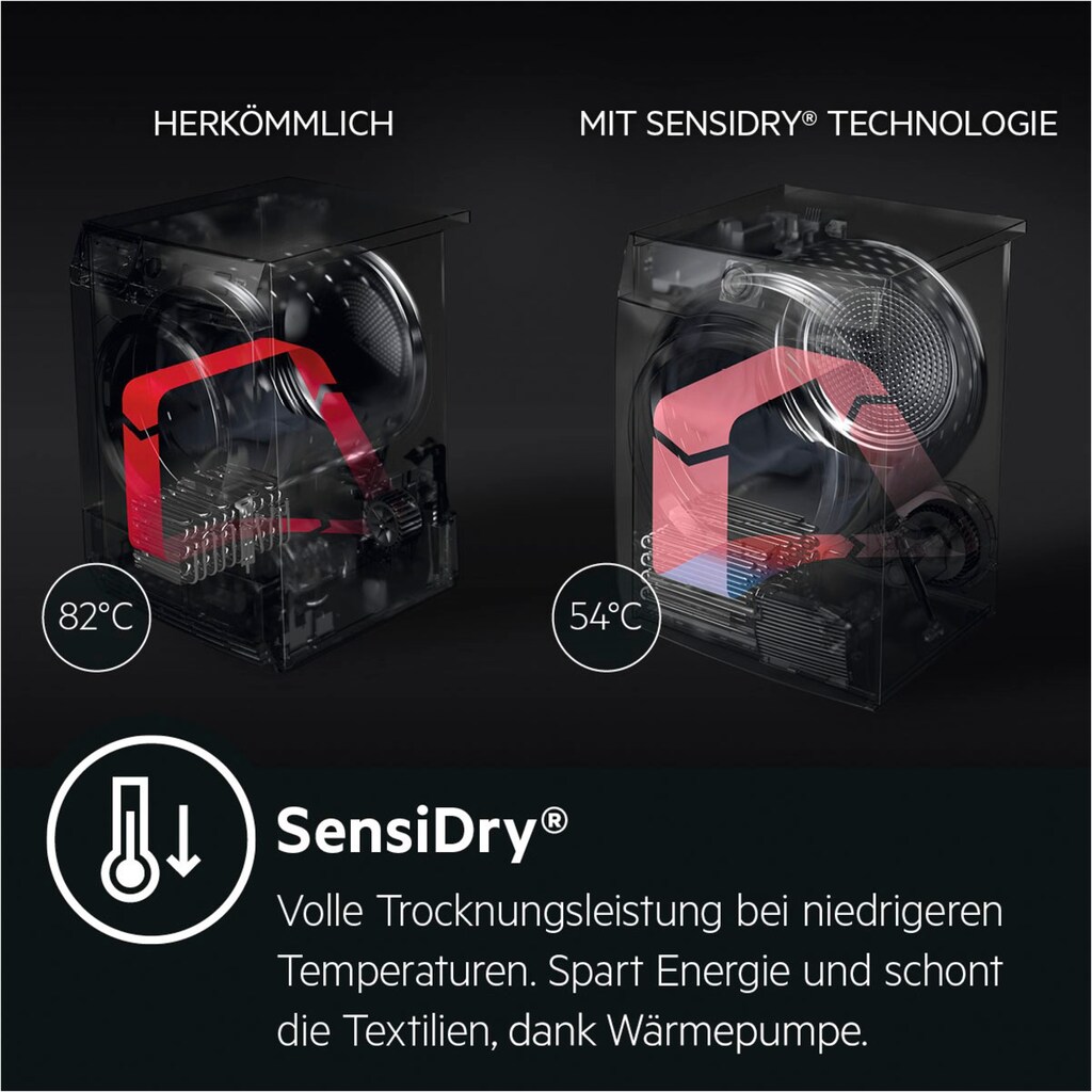 AEG Wärmepumpentrockner »LAVATHERM T8DBA3«, 8000 LAVATHERM, 8 kg, AbsoluteCare für Wolle, Seide, Outdoor