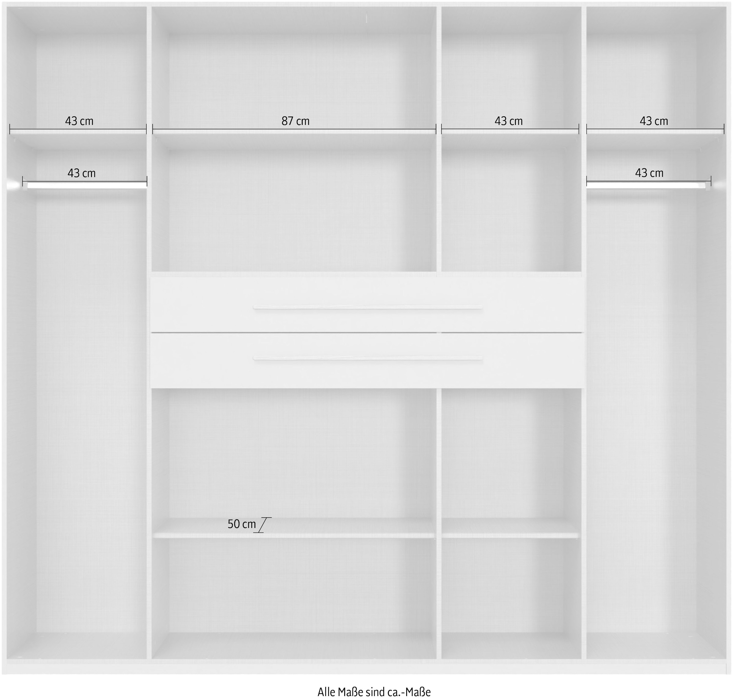 Wimex Drehtürenschrank »Digit, erhältlich in den Breiten 180cm, 225cm oder 270cm« Schlafzimmer Schrank Bestseller in moderner Optik,  Kleiderschrank inkl. zwei Schubkästen in zentraler Höhe
