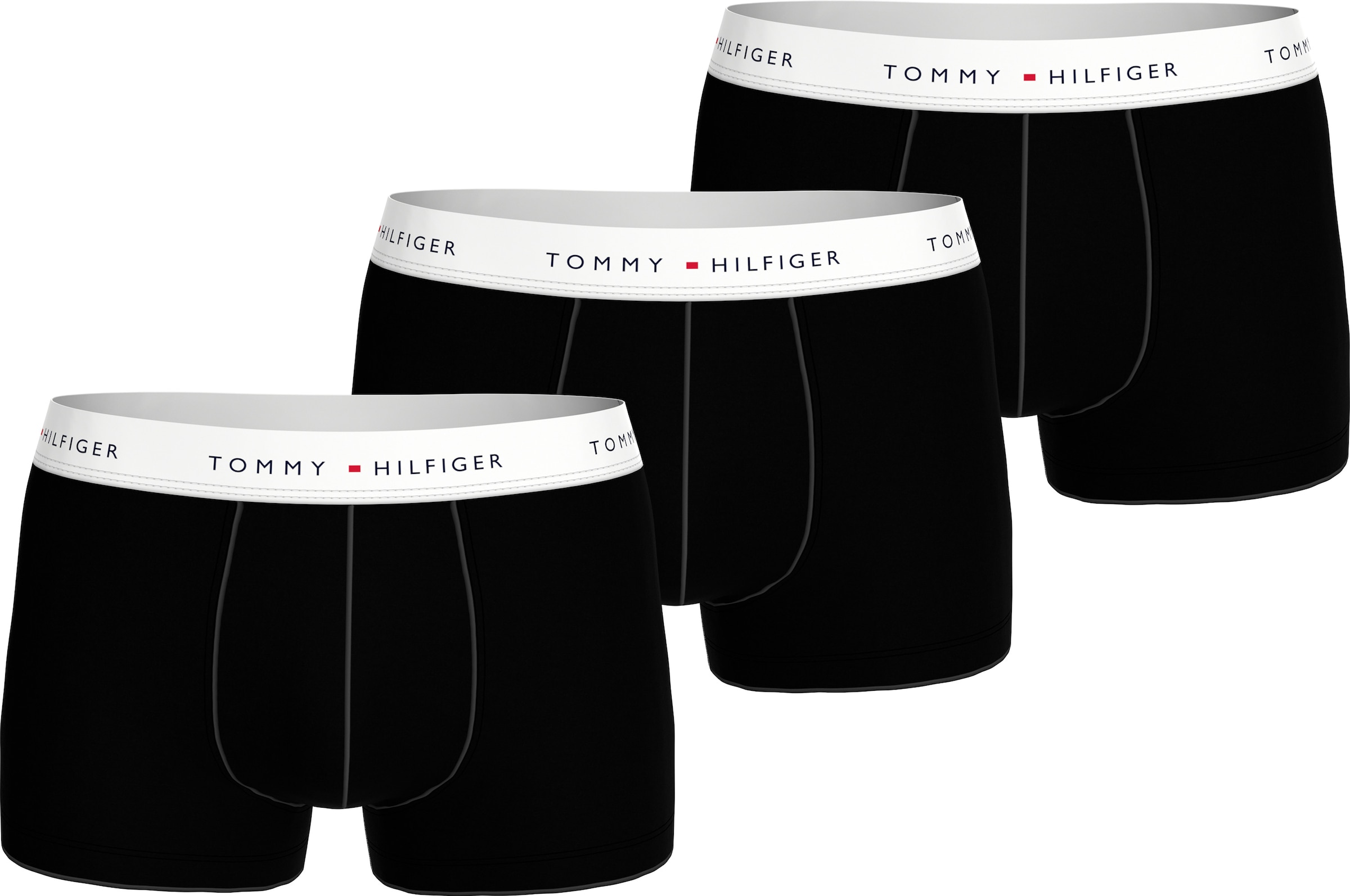 Tommy Hilfiger Underwear Boxer »TRUNK 3 PACK«, (3 St.), mit kontrastfarbenem Logobund