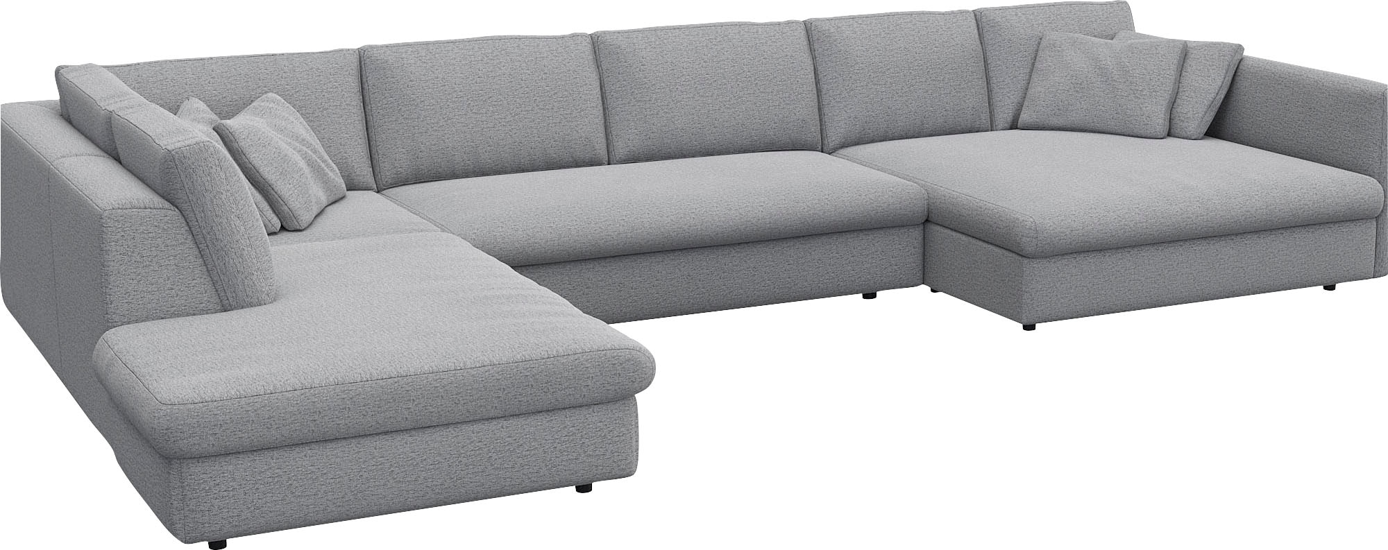 FLEXLUX Wohnlandschaft »Lovane, U-Form, bequem und komfortabel«, Weich & anschmiegsam, große Sitztiefe auf Kaltschaum, Dekokissen inkl.