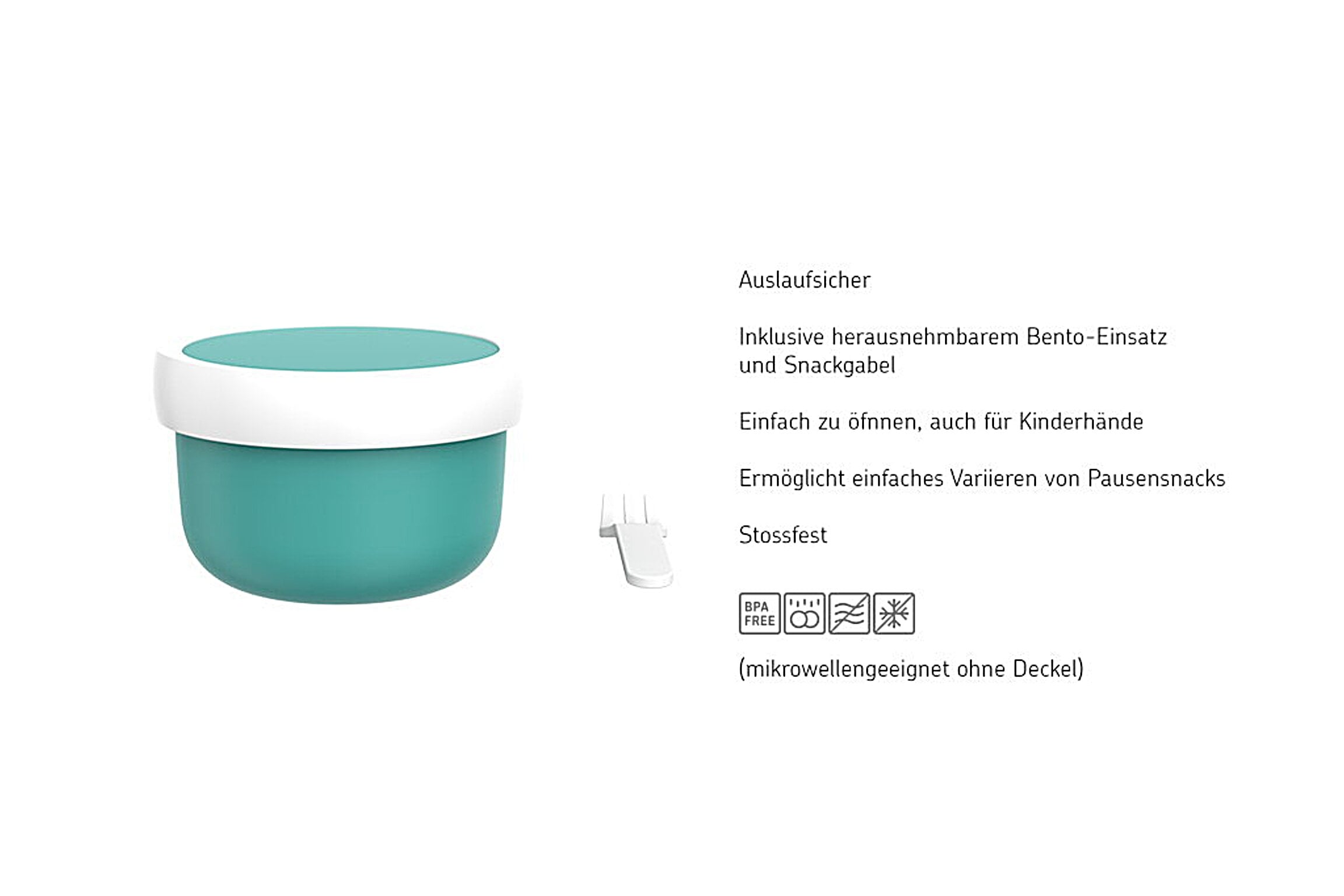 Mepal Lunchbox »Fruchtbox mit Gabel Campus 300 ml«, (1 tlg.)