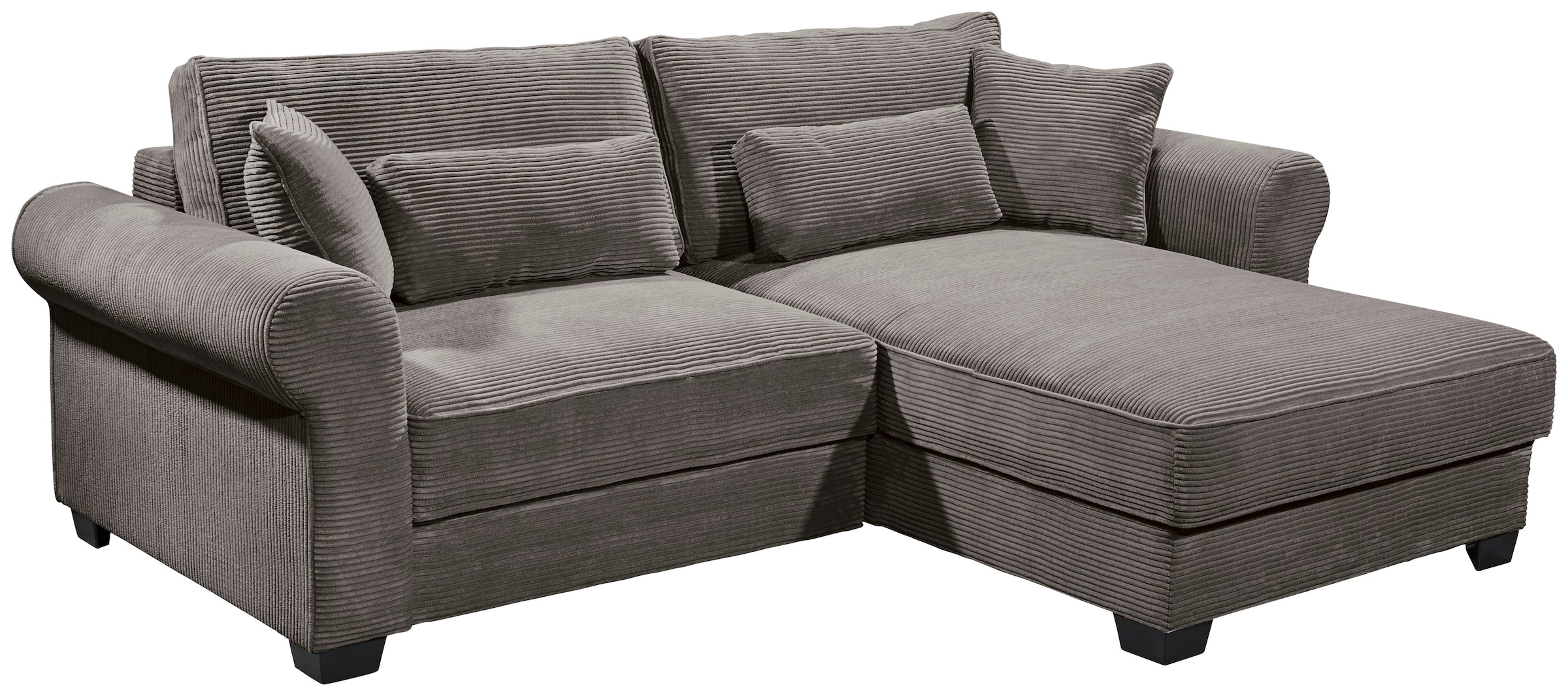 ED EXCITING DESIGN Ecksofa »Angelina L-Form«, mit Bettfunktion, Bettkasten & 4 Zierkissen