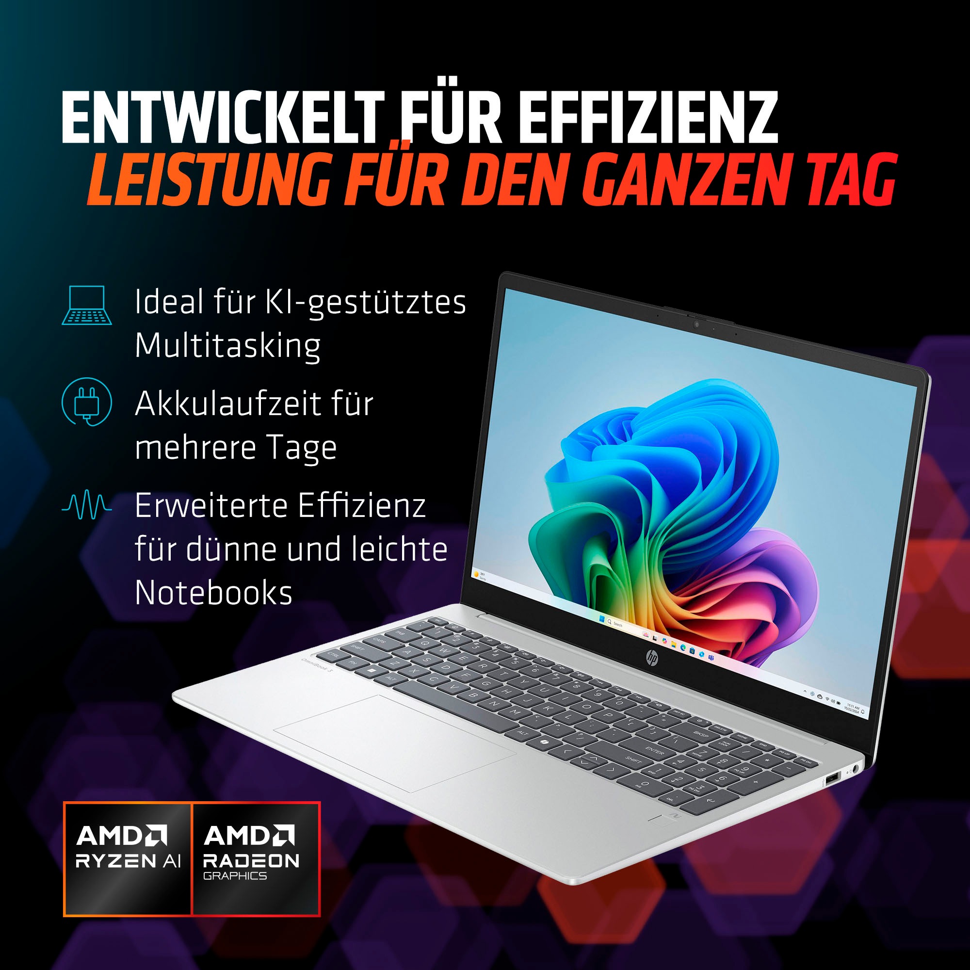 HP Notebook »OmniBook 3 NG AI« 39,62 cm / 15,6 AMD Ryzen™ AI 5 Radeon 820M 512 GB SSD