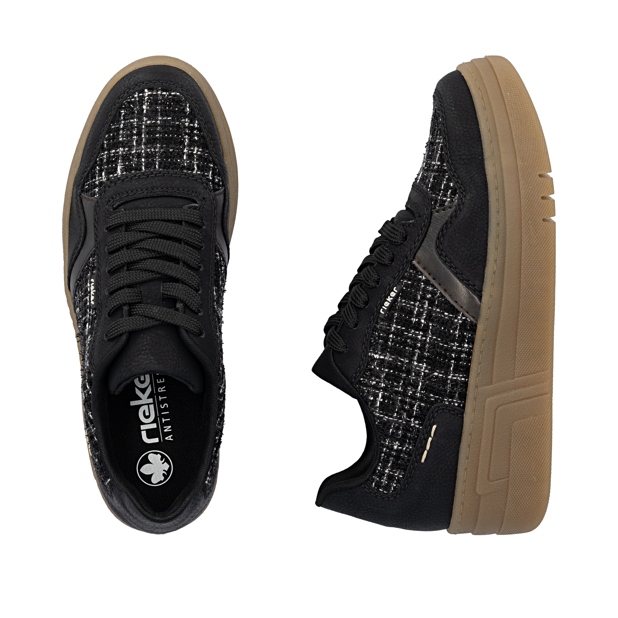 Rieker Plateausneaker, Basket-Sneaker, Schnürschuh, Halbschuh mit weichem Schaftrand