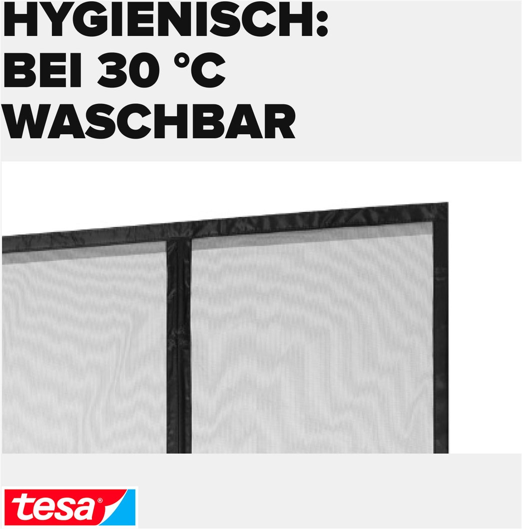 tesa Insektenschutz-Vorhang »Magnetvorhang XL - selbstschließend - Insektenschutzvorhang« Packung, Magnetvorhang, selbstklebendes Klettband, 1 Stk. tlg. INSECT STOP zur einfachen Montage ohne Bohren - 2,4 m x 1,2 m