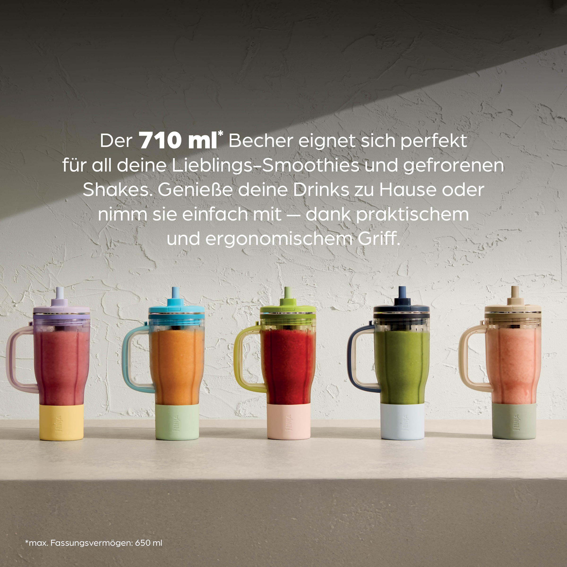 NINJA Zerkleinerer »BlendBoss To-Go-Becher-Mixer - stone/mint DB351EUST« 1100 W Auto-iQ-Technologie, Zerkleinert alles eiskalt-  sogar  tiefgefrorenes