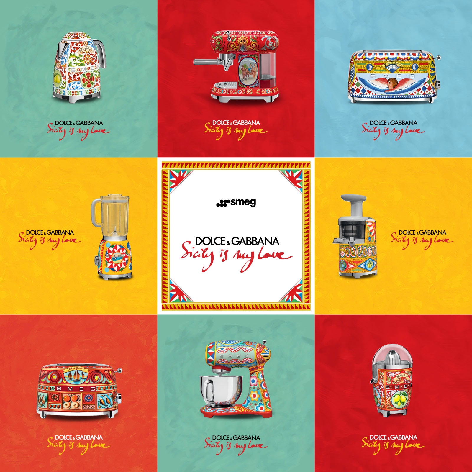 SMEG DOLCE & GABBANA Wasserkocher »KLF03DGEU Smeg«, 1,7 l, 2400 W, Limited Edition Dolce & Gabbana Sicily is my Love