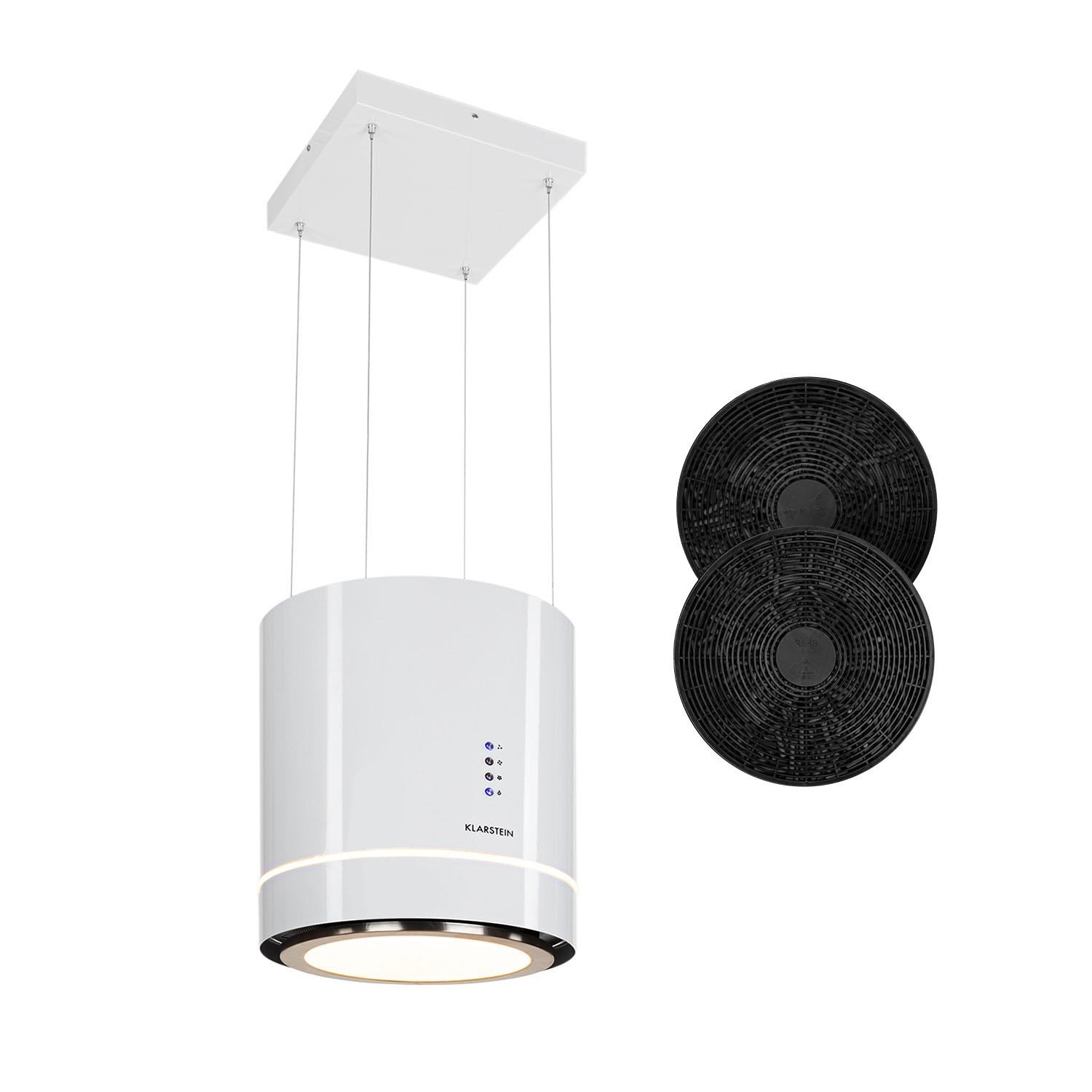 Klarstein Inselabzugshaube Ø38cm Umluft 540m³/h LED